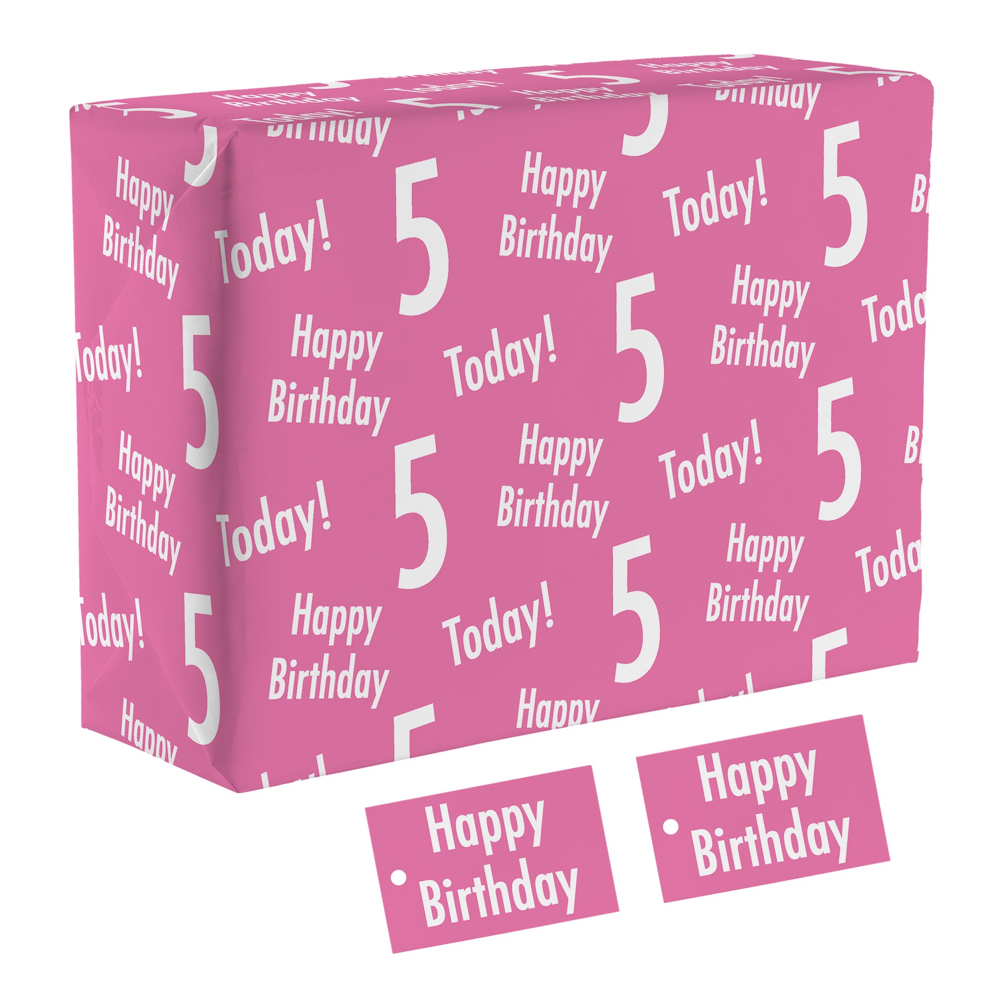 5th Birthday Wrapping Paper And Tags