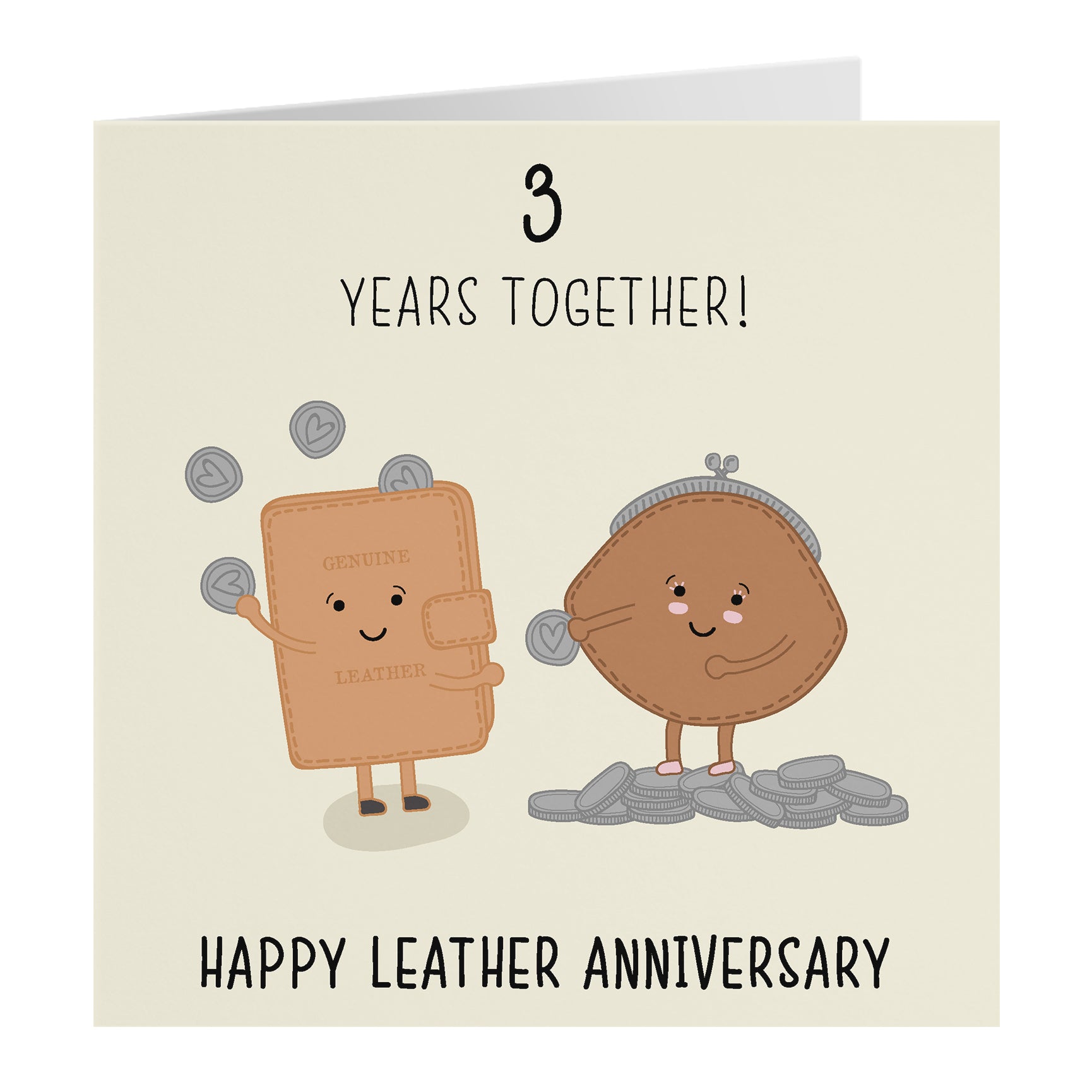 3rd Leather Anniversary Cards