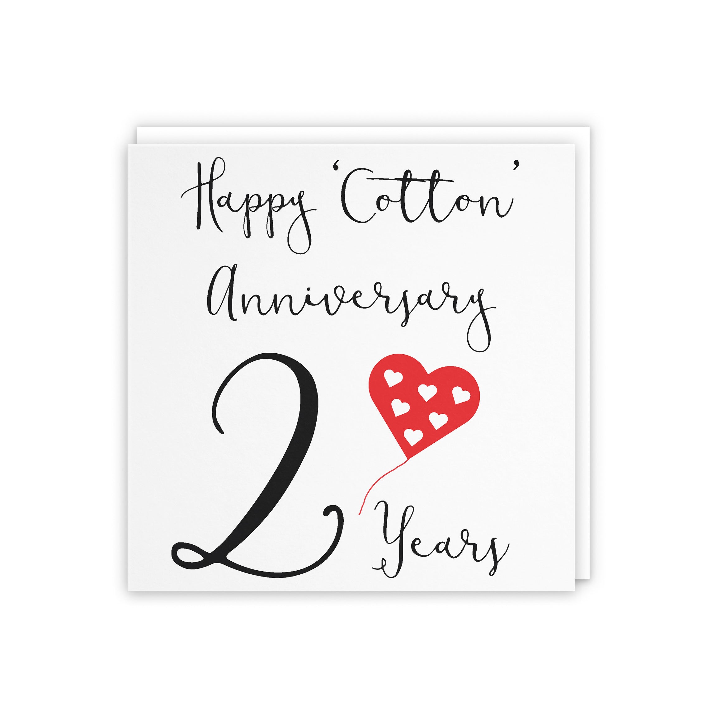 2nd Anniversary Card Red Heart - Default Title (5056408102162)