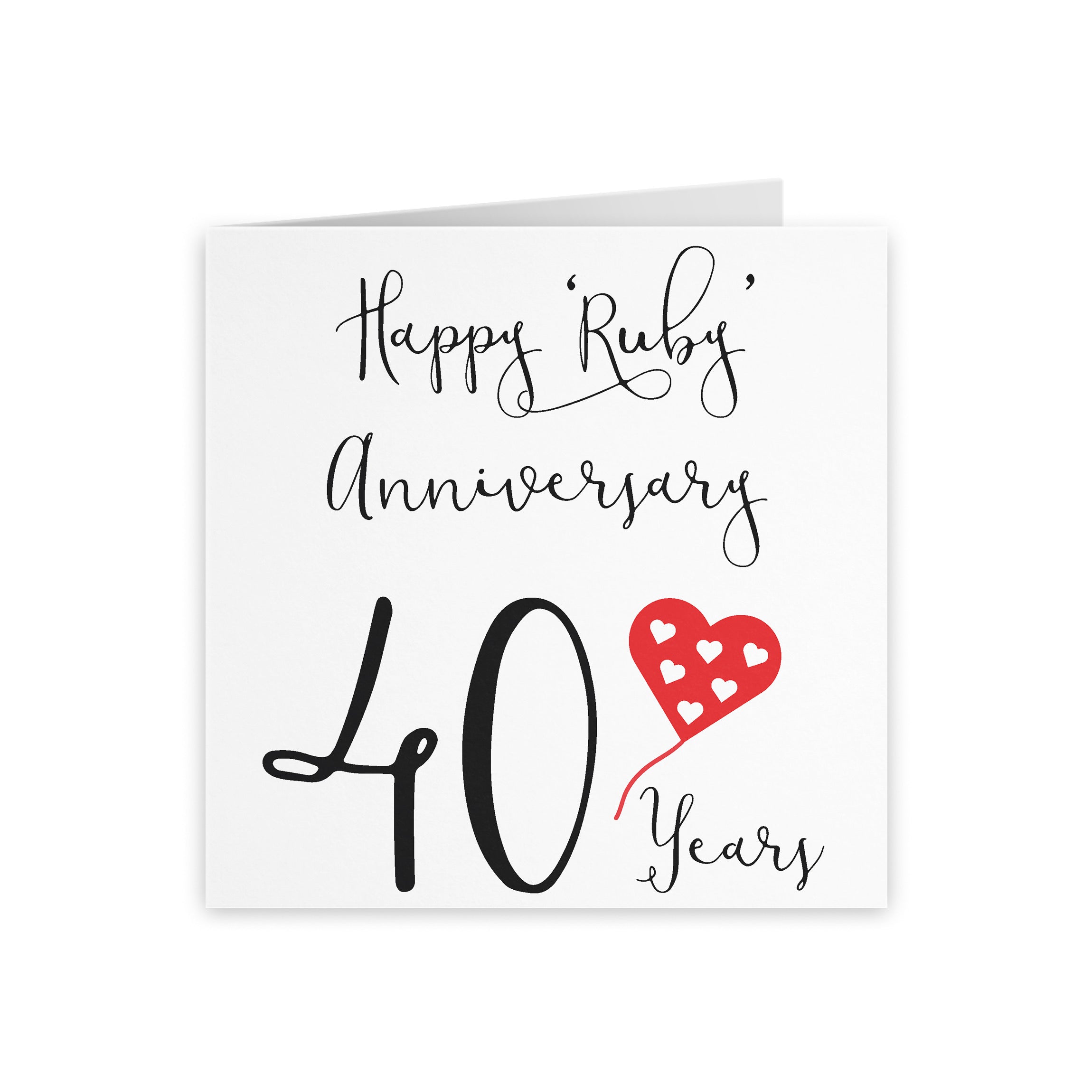 40th Anniversary Card Red Heart - Default Title (5056408102353)