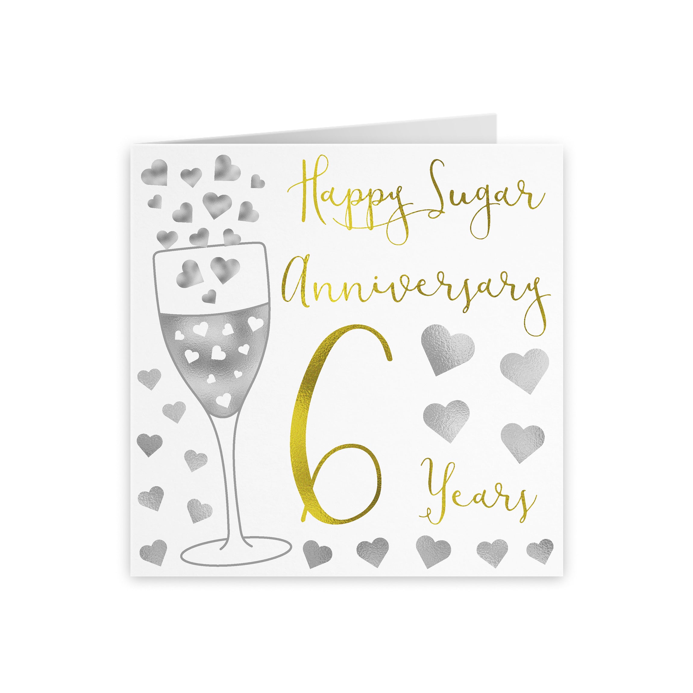 6th Anniversary Card Silver Hearts - Default Title (5056408104272)