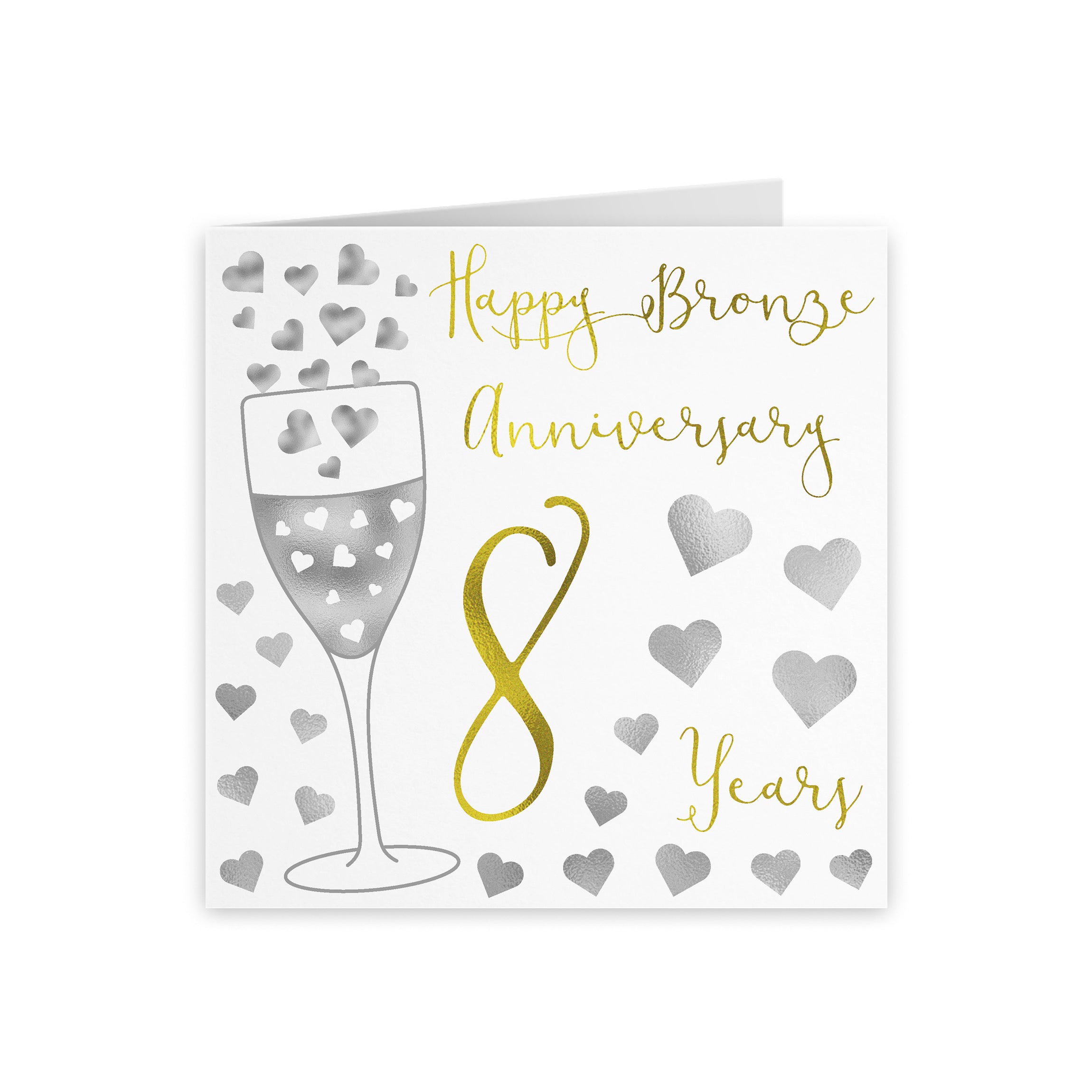 8th Anniversary Card Silver Hearts - Default Title (5056408104296)