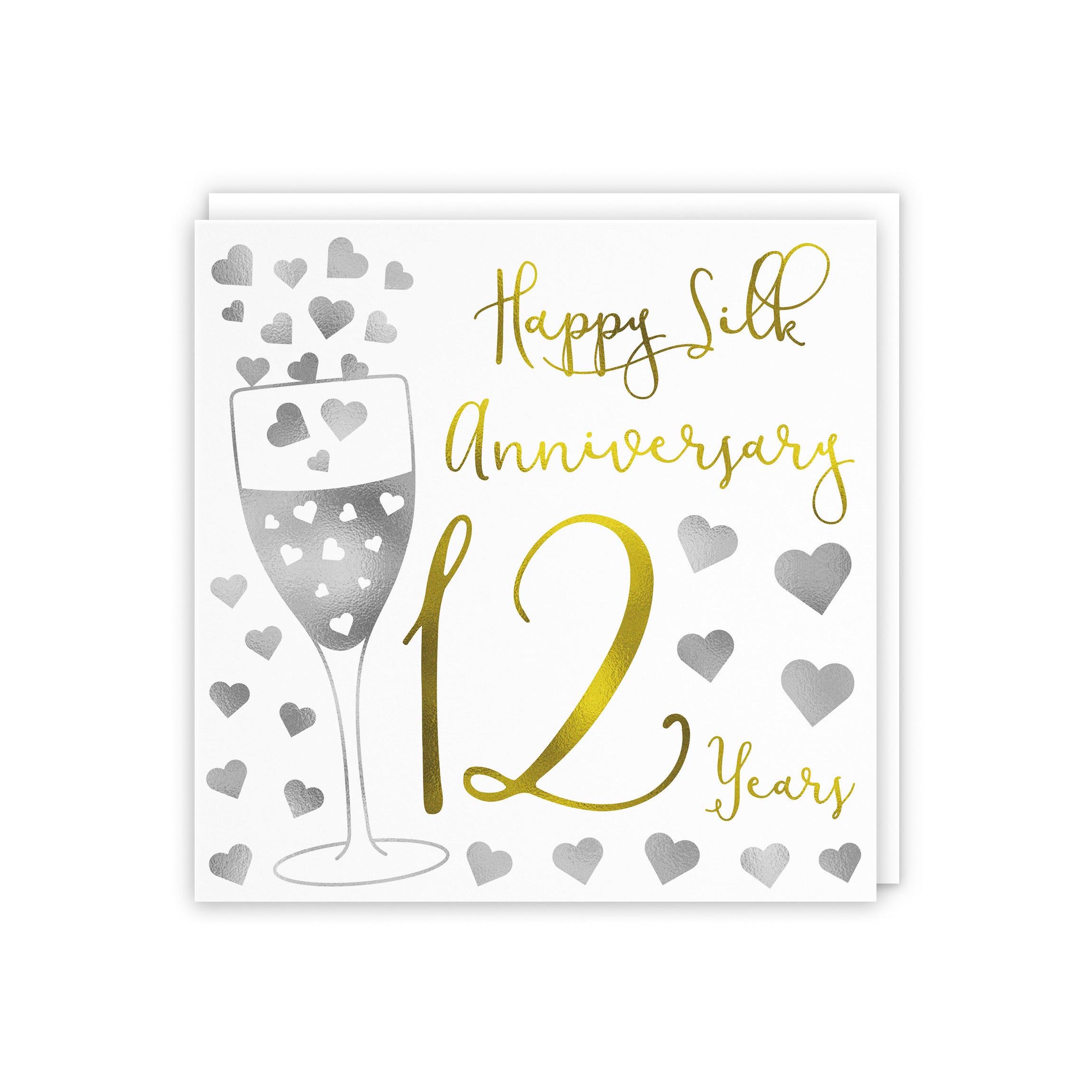 12th Anniversary Card Silver Hearts - Default Title (5056408110785)