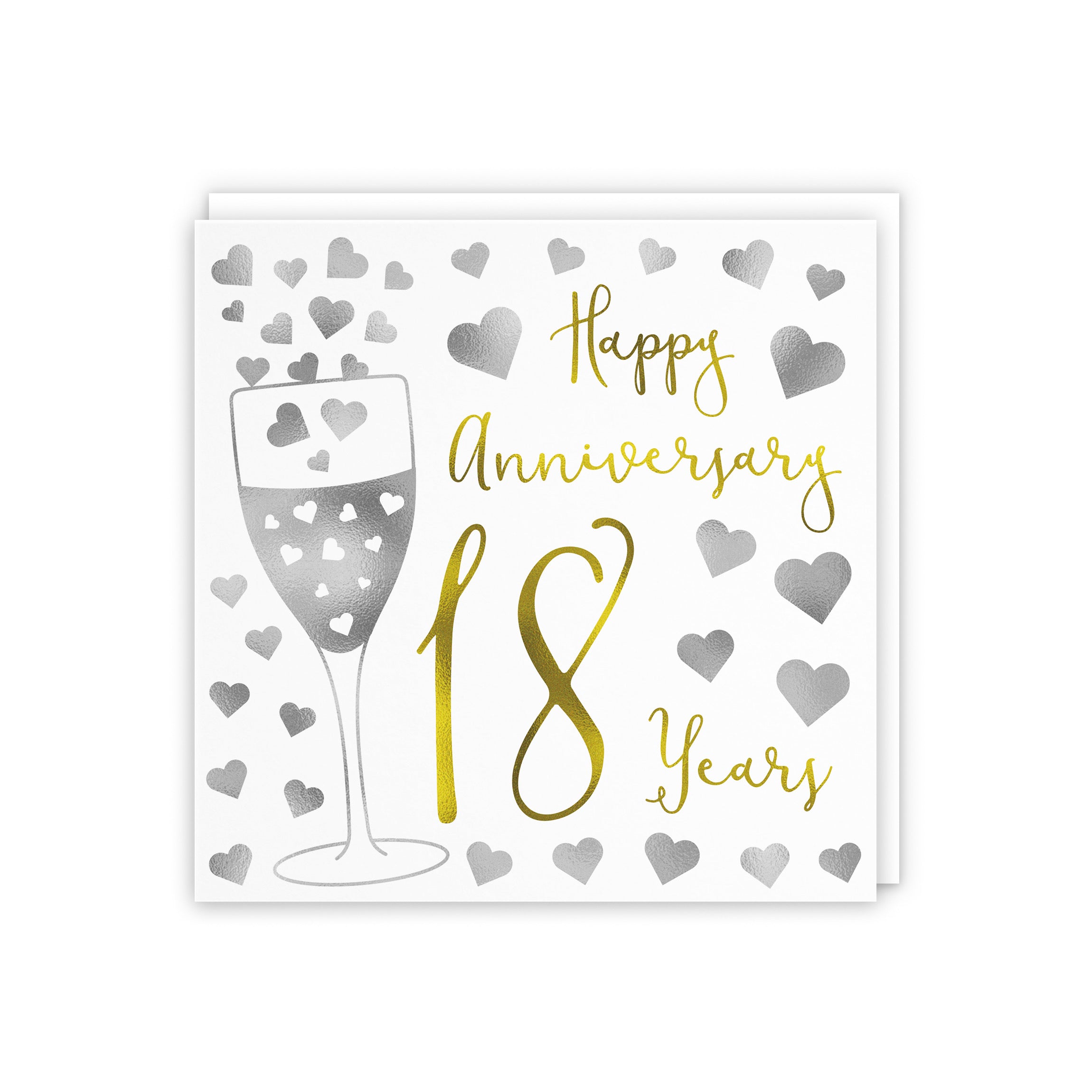 18th Anniversary Card Silver Hearts - Default Title (5056408110846)