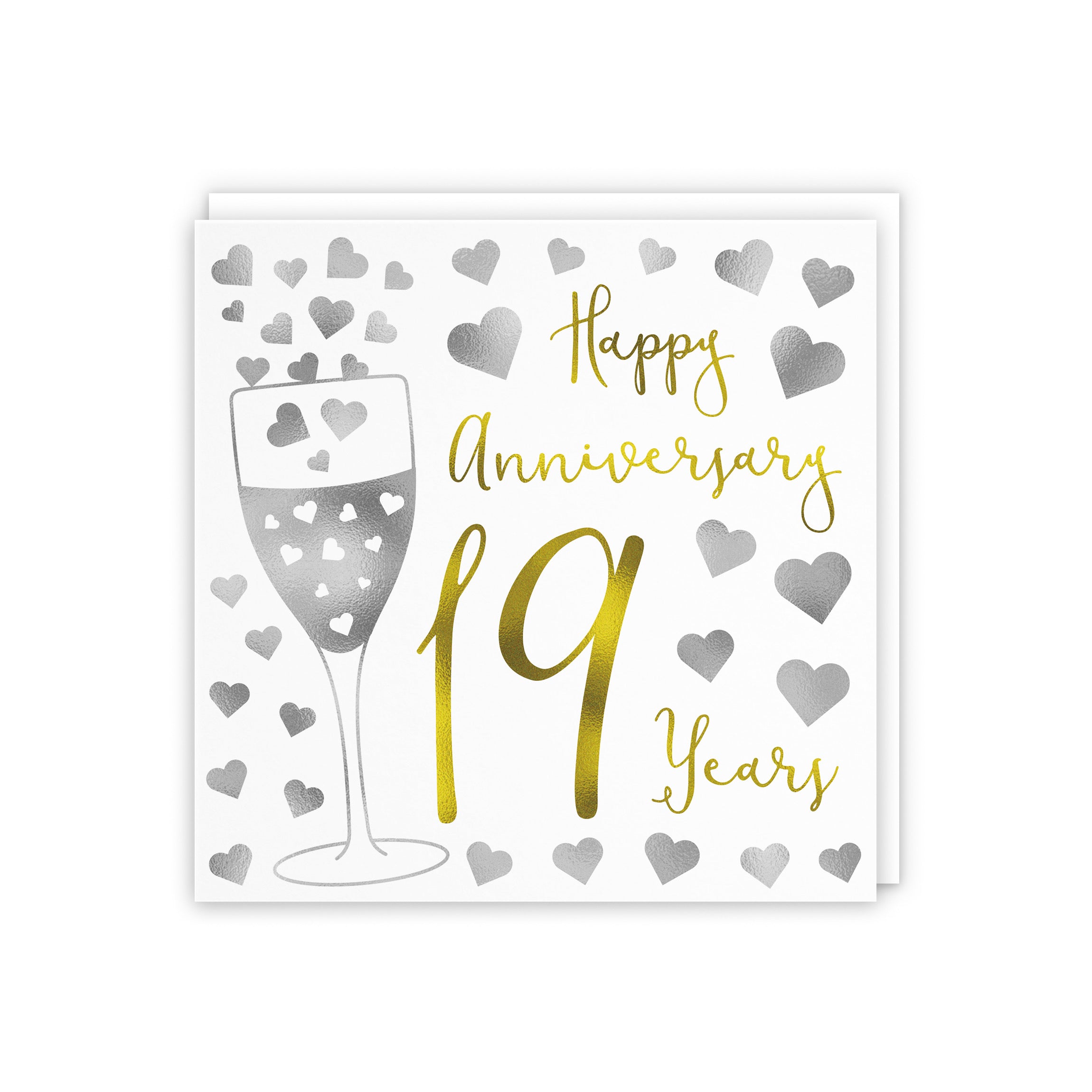 19th Anniversary Card Silver Hearts - Default Title (5056408110853)