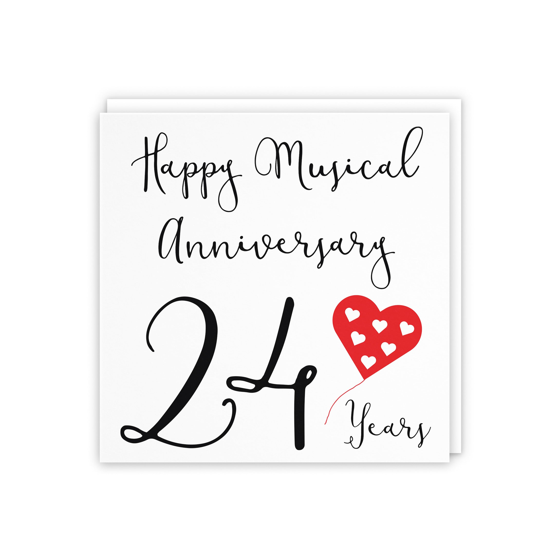 24th Anniversary Card Red Heart - Default Title (5056408111010)