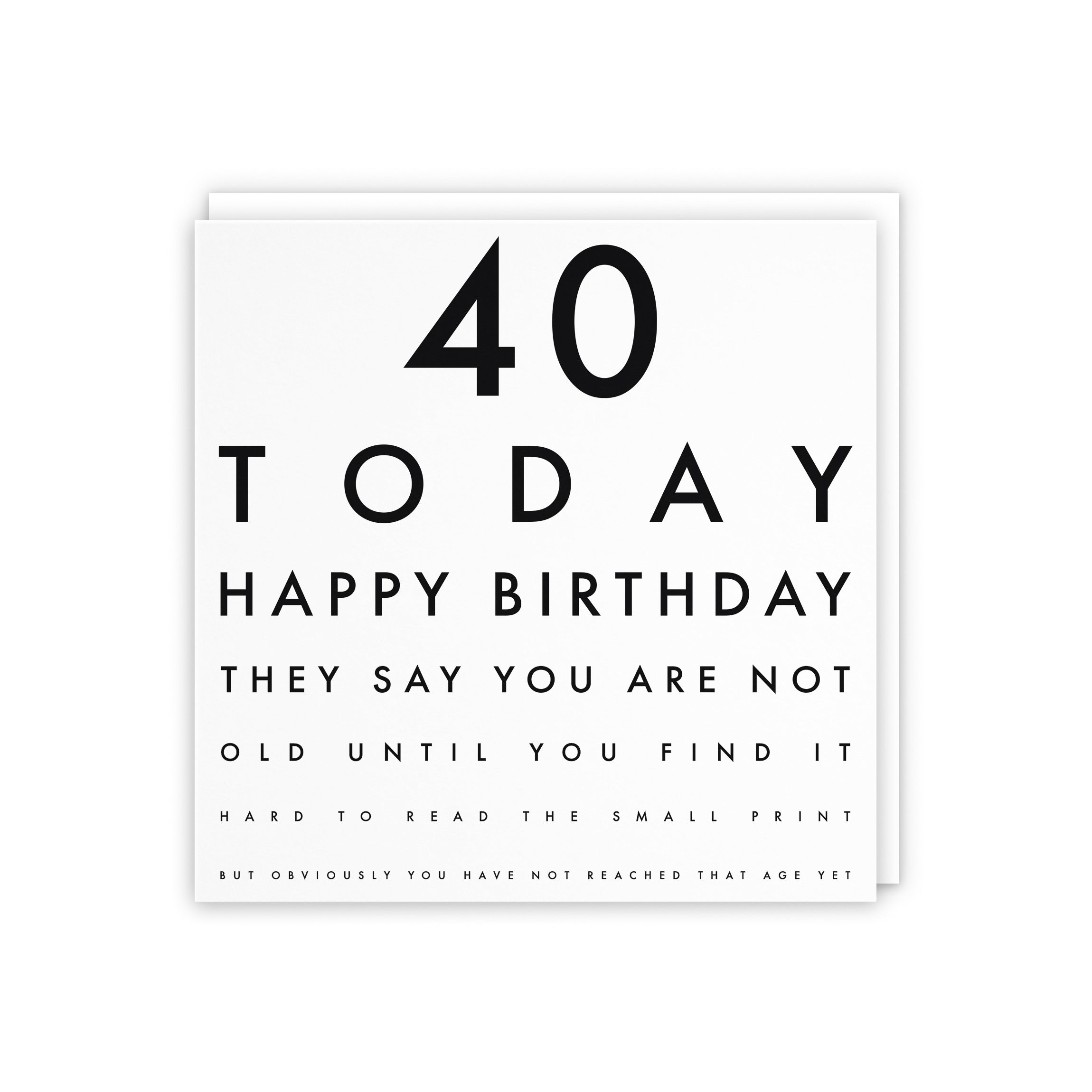 40th Birthday Eye Sight Joke Card Letters - Default Title (5056408111157)