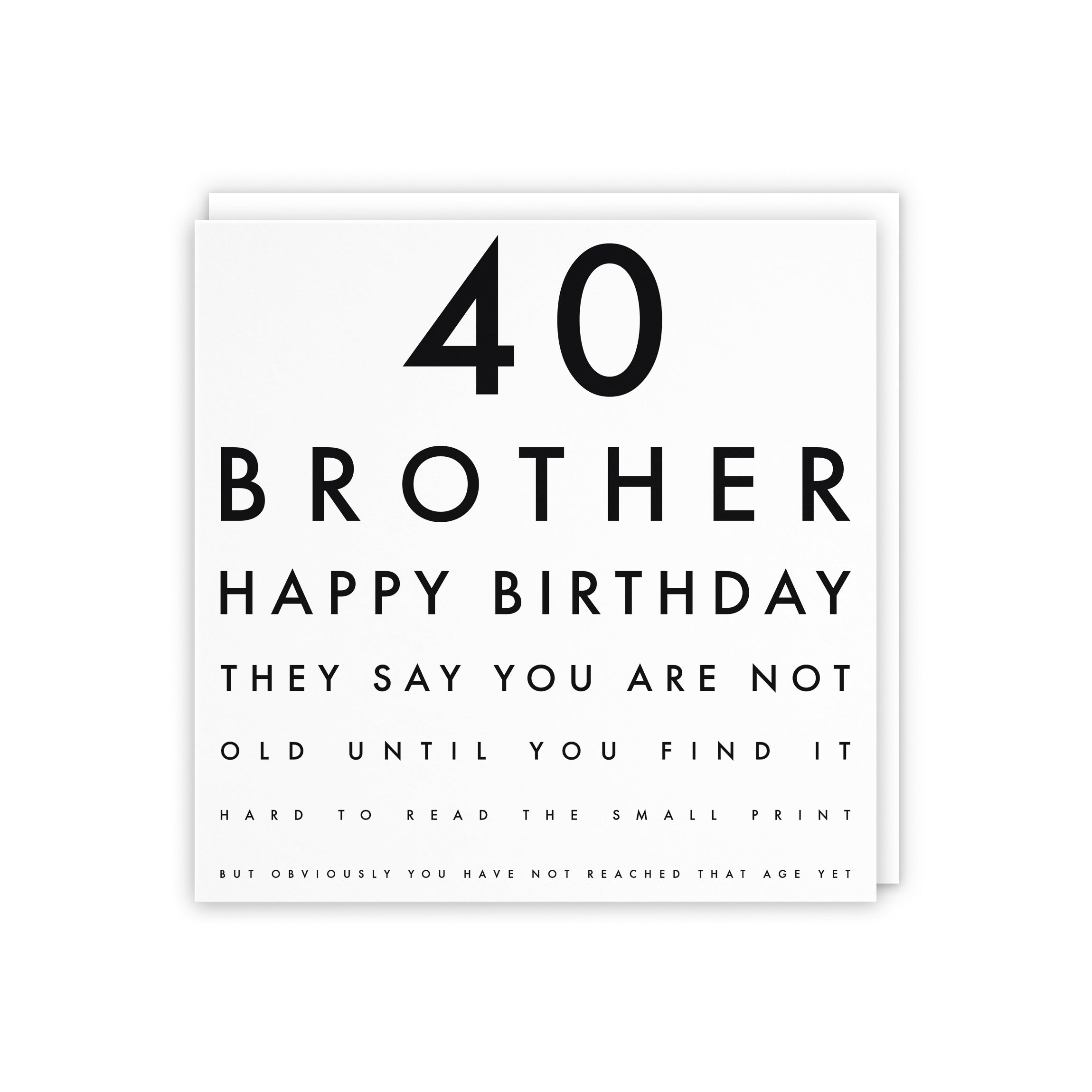 40th Brother Humorous Birthday Card Letters - Default Title (5056408111324)