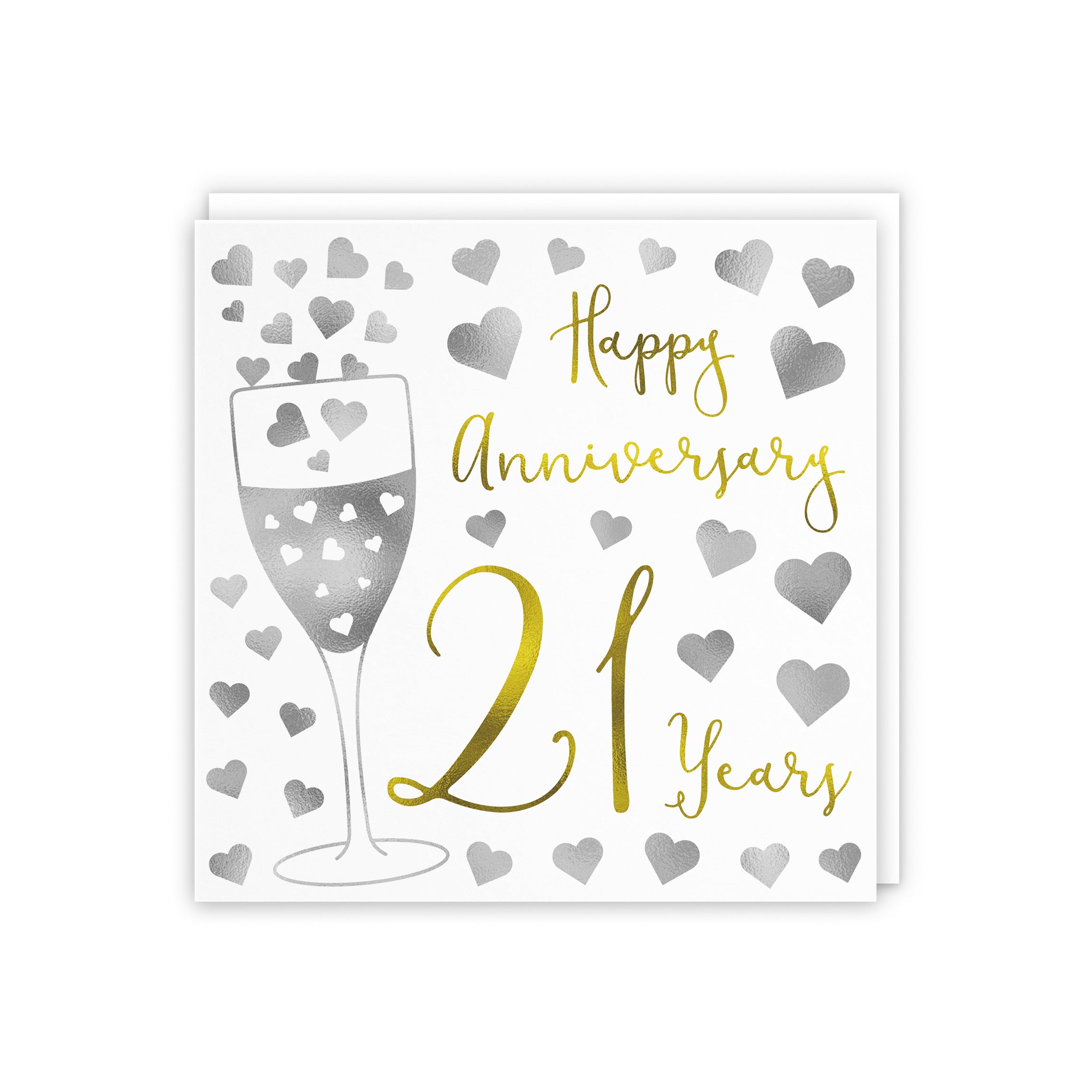 21st Anniversary Card Silver Hearts - Default Title (5056408112598)