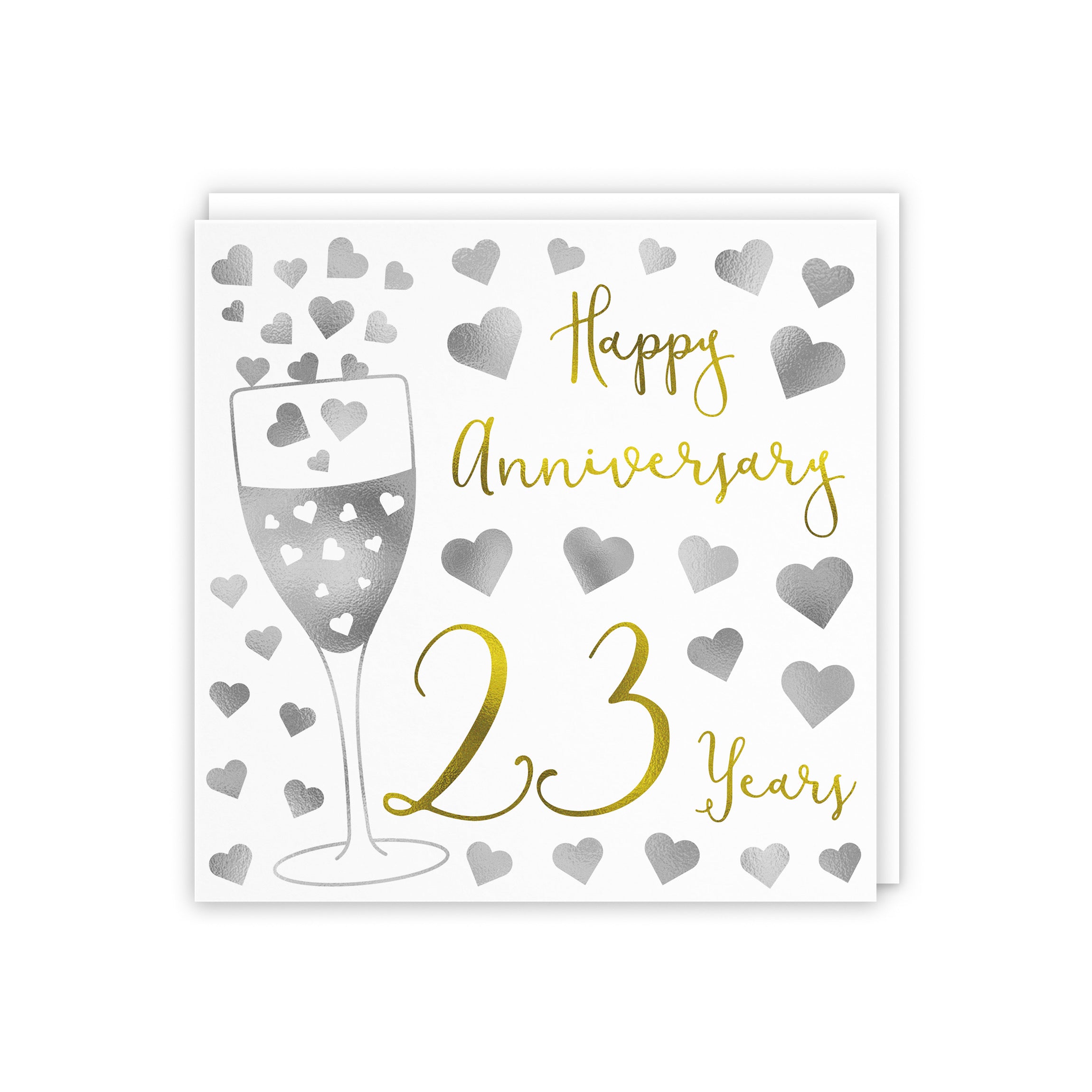 23rd Anniversary Card Silver Hearts - Default Title (5056408112611)