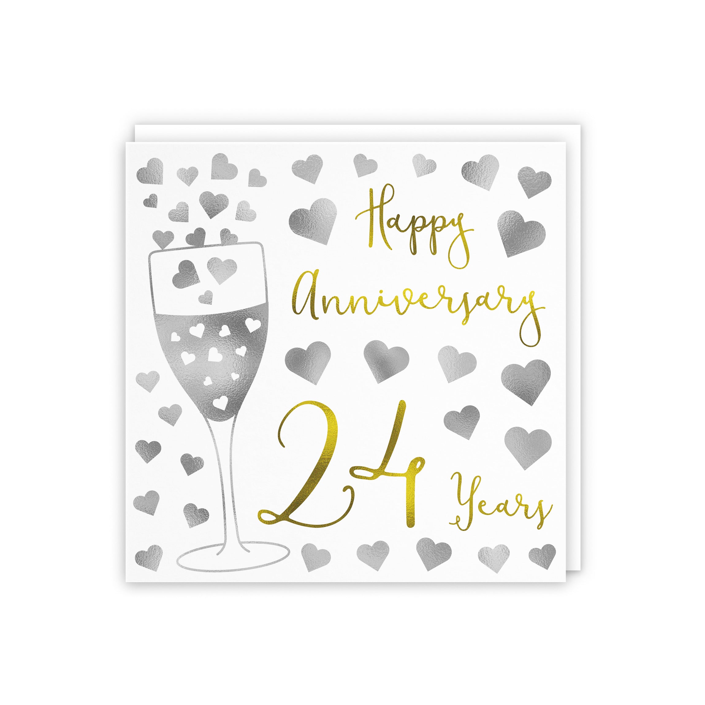 24th Anniversary Card Silver Hearts - Default Title (5056408112628)