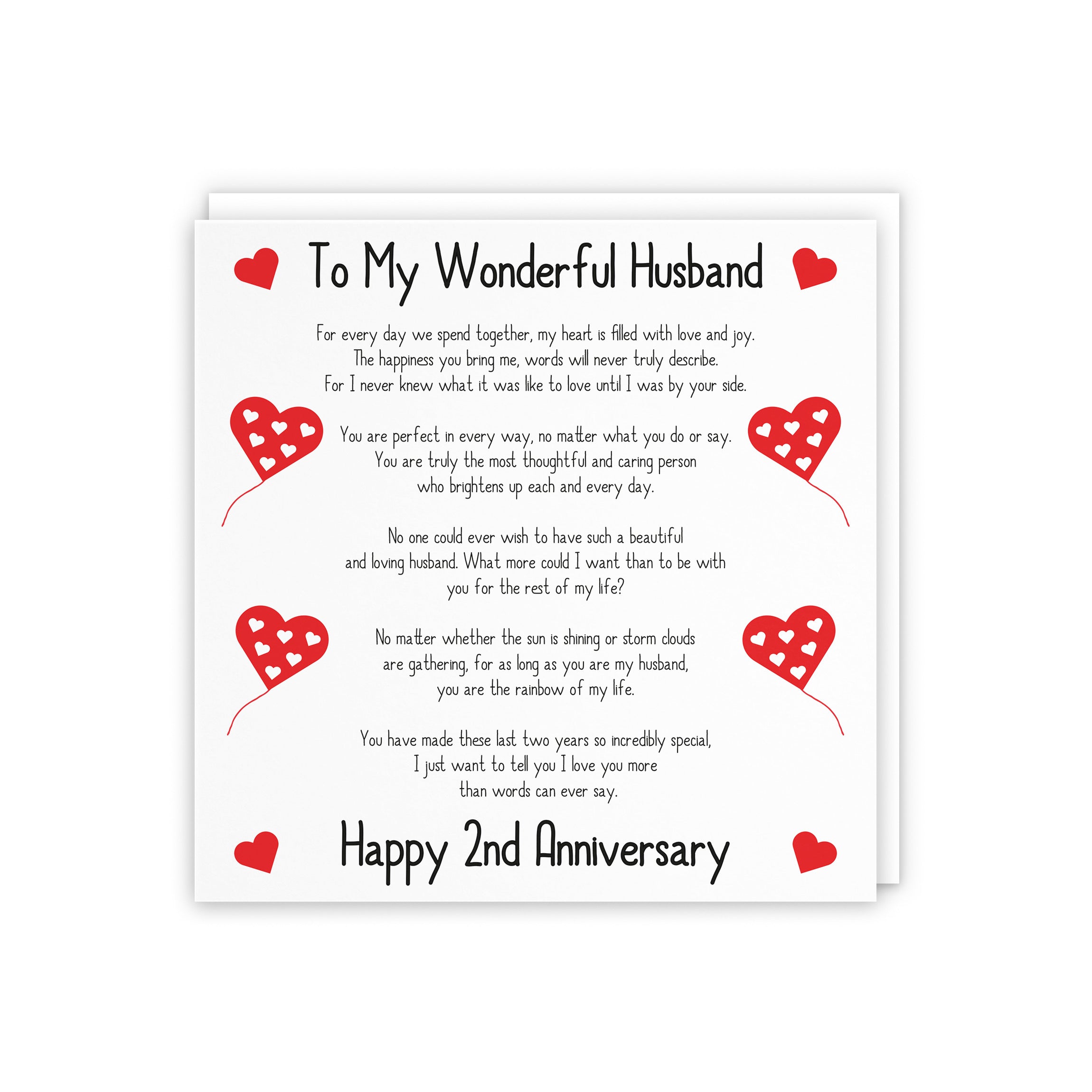 2nd Husband Anniversary Card Romantic Verses - Default Title (5056408113052)