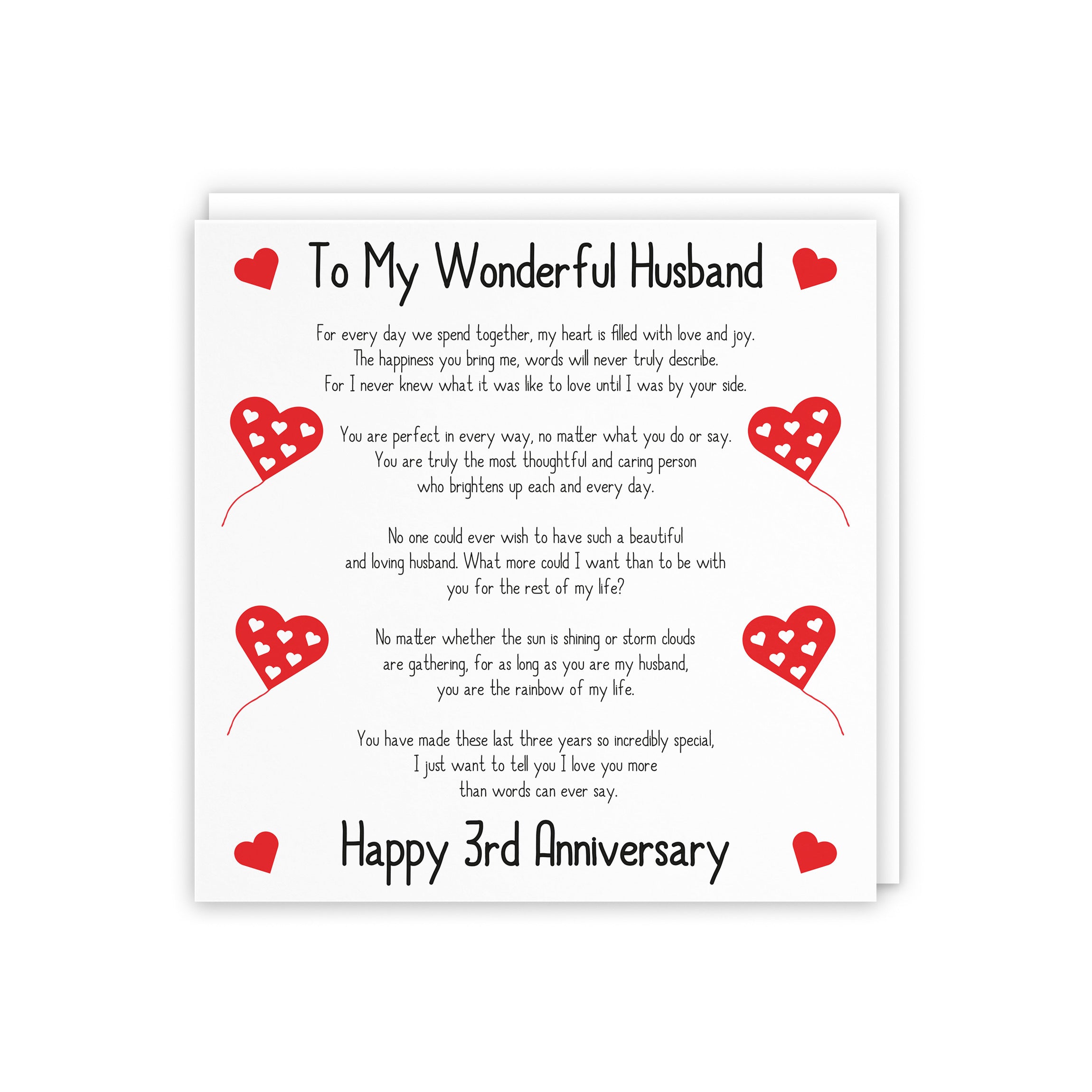 3rd Husband Anniversary Card Romantic Verses - Default Title (5056408113069)