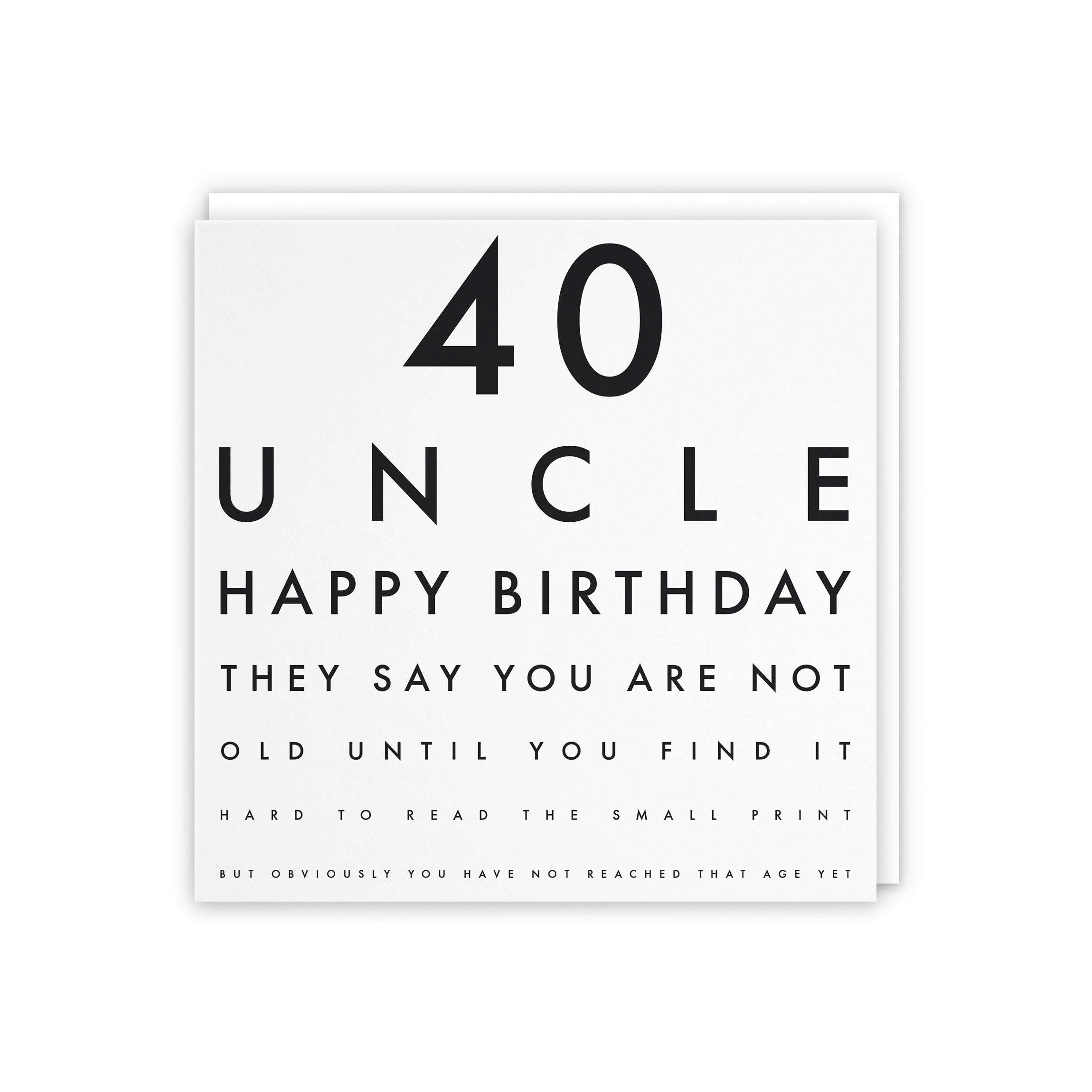 40th Uncle Eye Sight Joke Birthday Card Letters - Default Title (5056408117531)