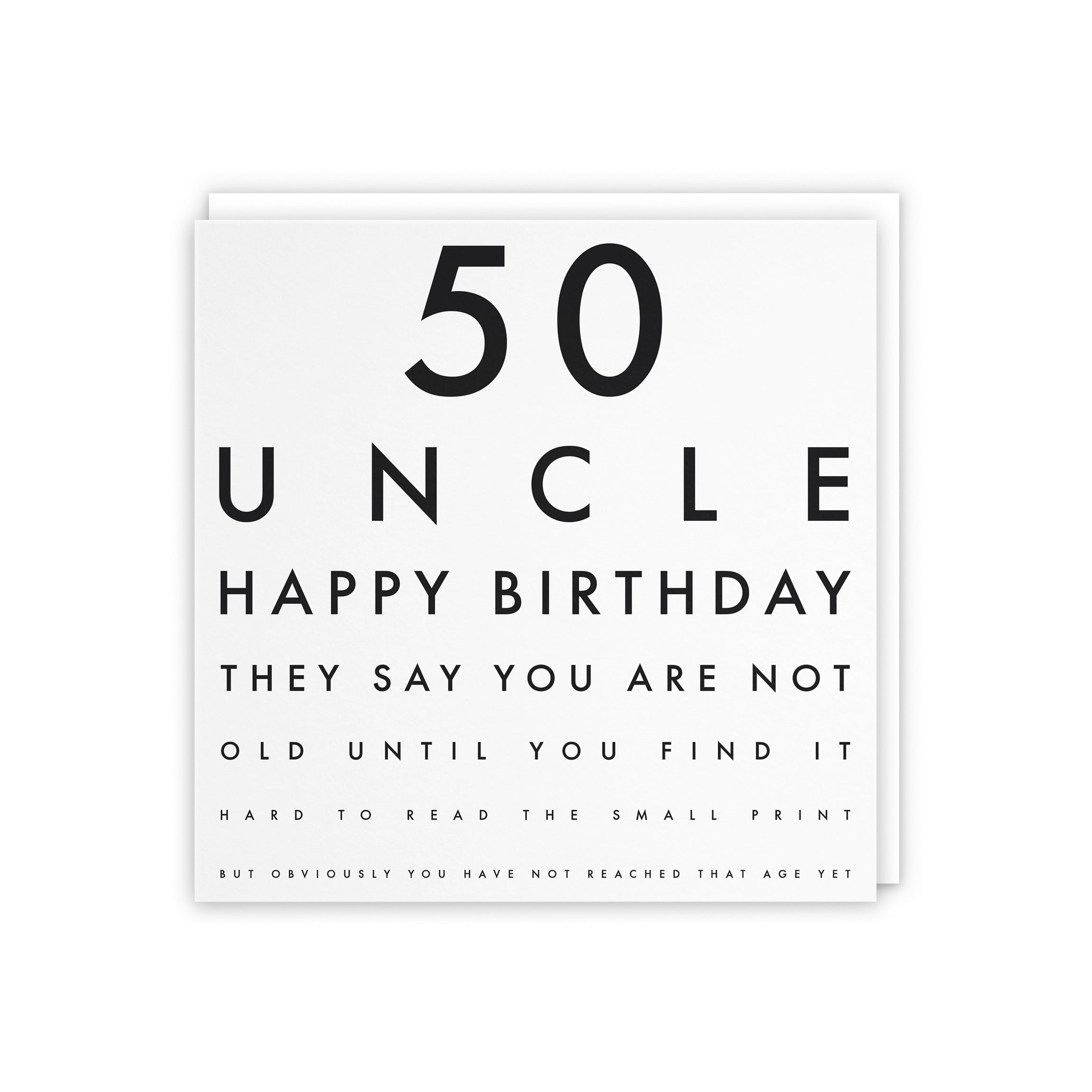 50th Uncle Eye Sight Joke Birthday Card Letters - Default Title (5056408117555)