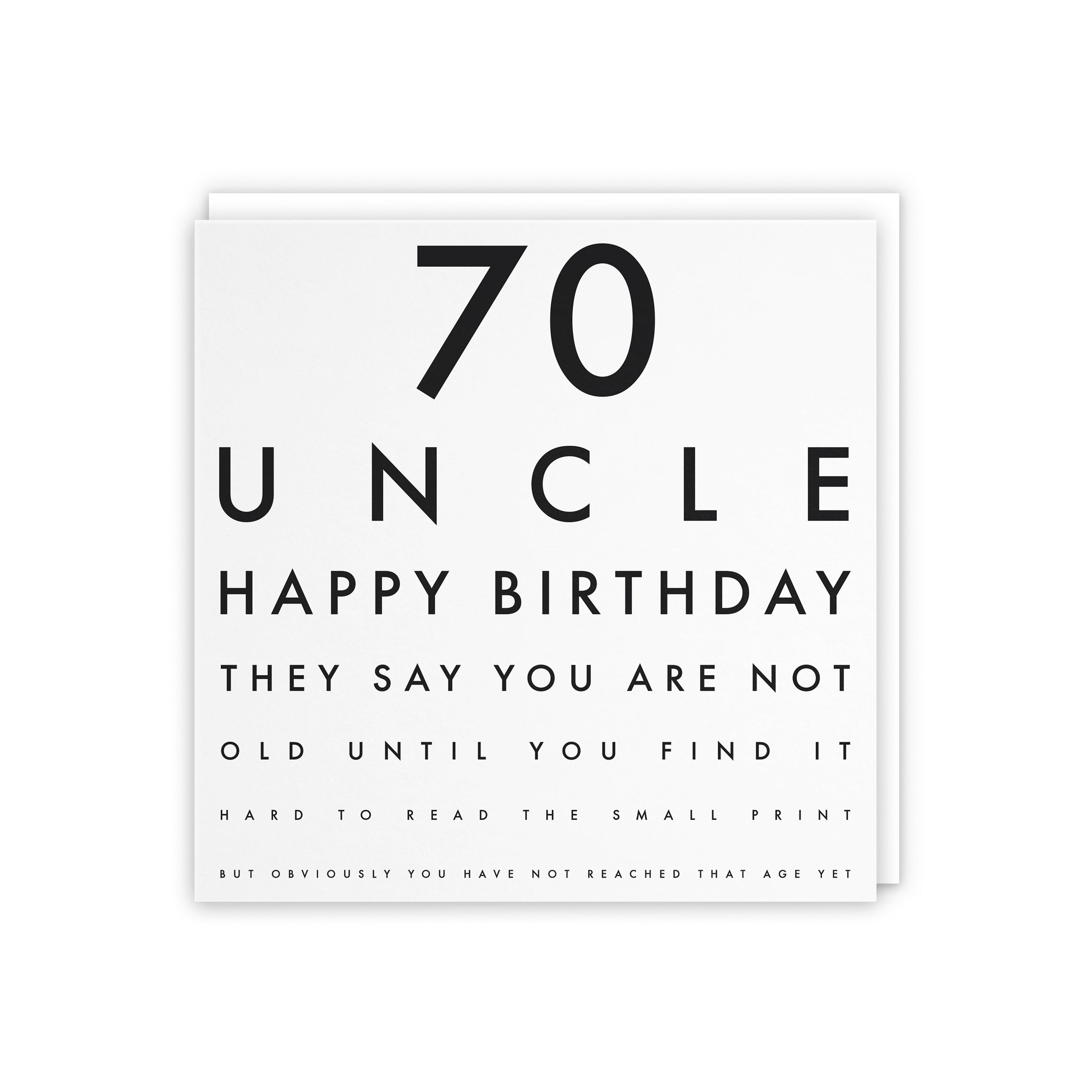 70th Uncle Eye Sight Joke Birthday Card Letters - Default Title (5056408117593)