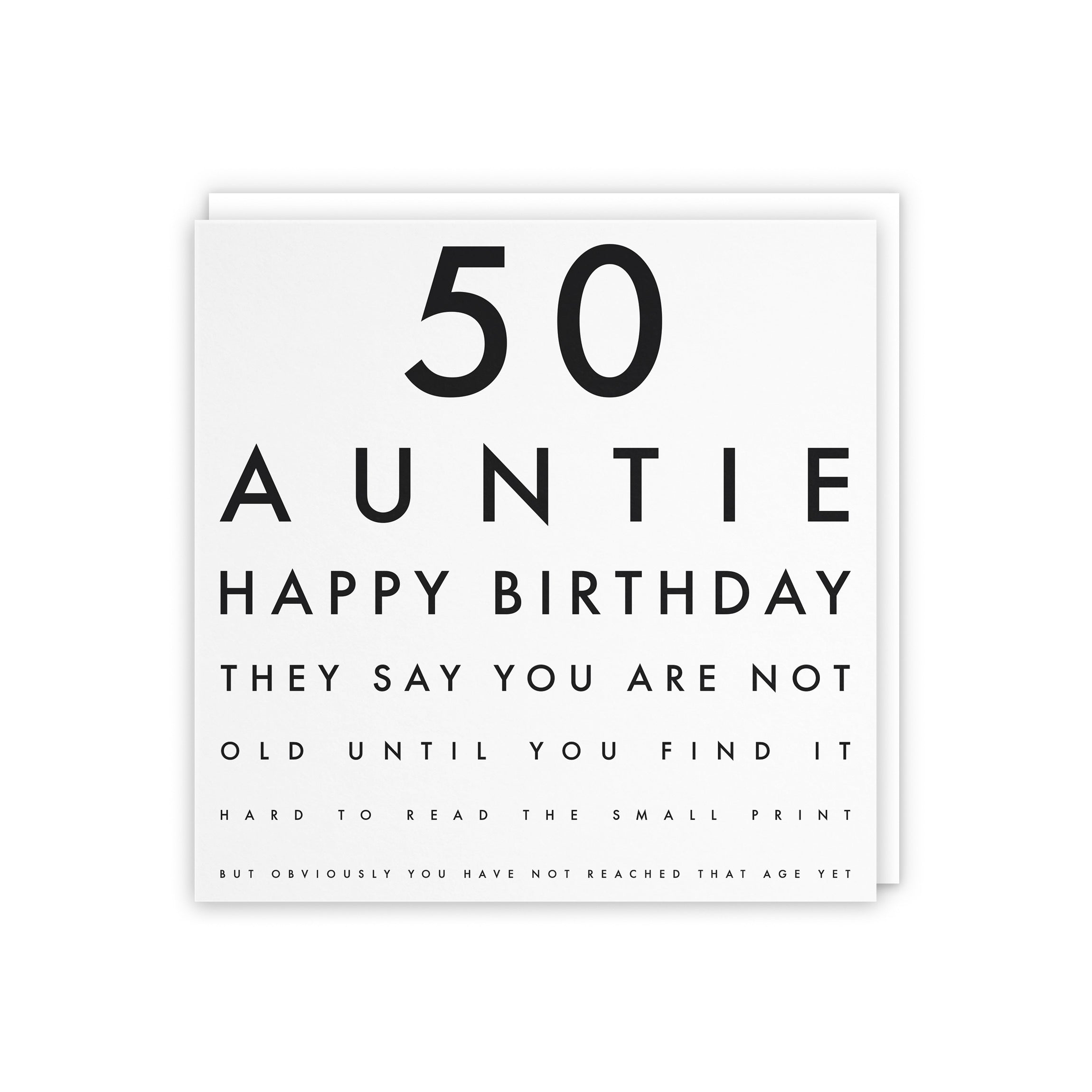 50th Auntie Eye Sight Joke Birthday Card Letters - Default Title (5056408117623)