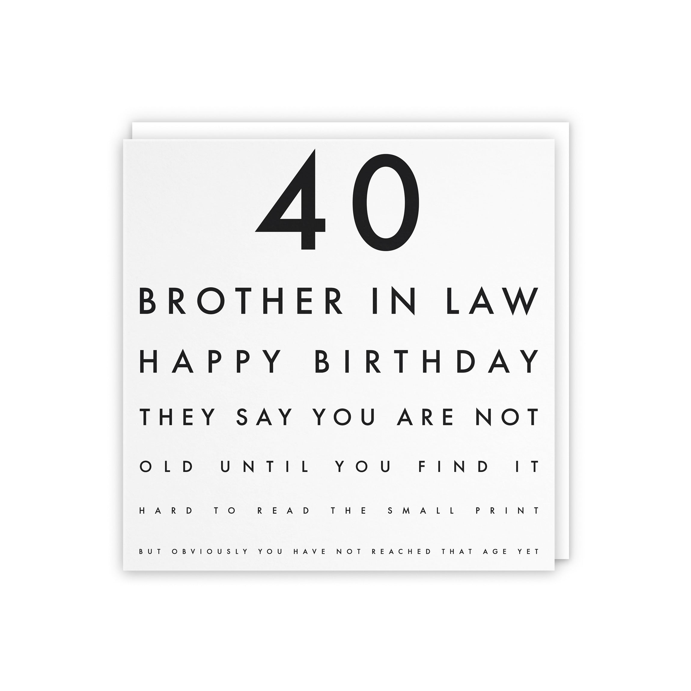 40th Brother In Law Eye Sight Joke Birthday Card Letters - Default Title (5056408117722)