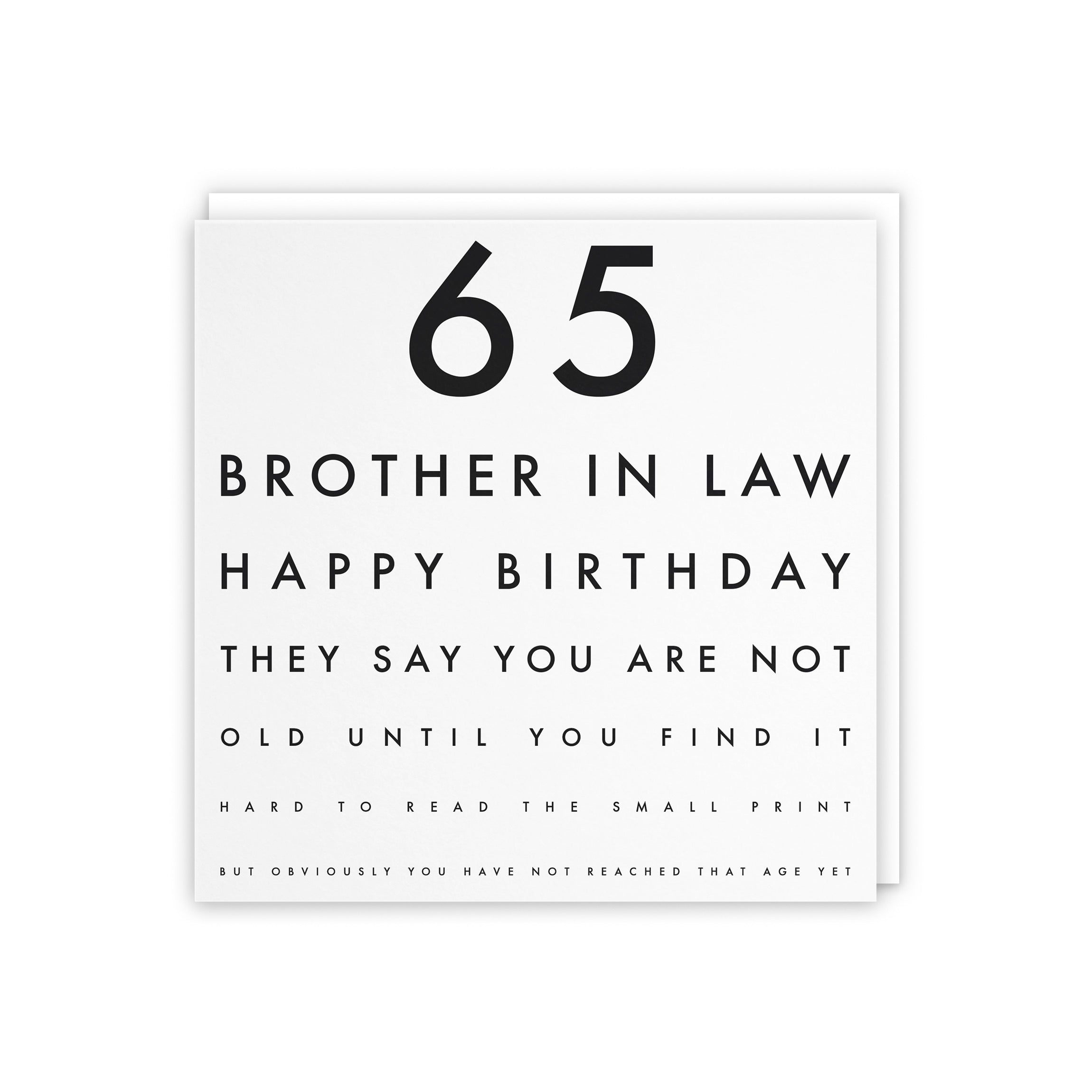 65th Brother In Law Eye Sight Joke Birthday Card Letters - Default Title (5056408117777)