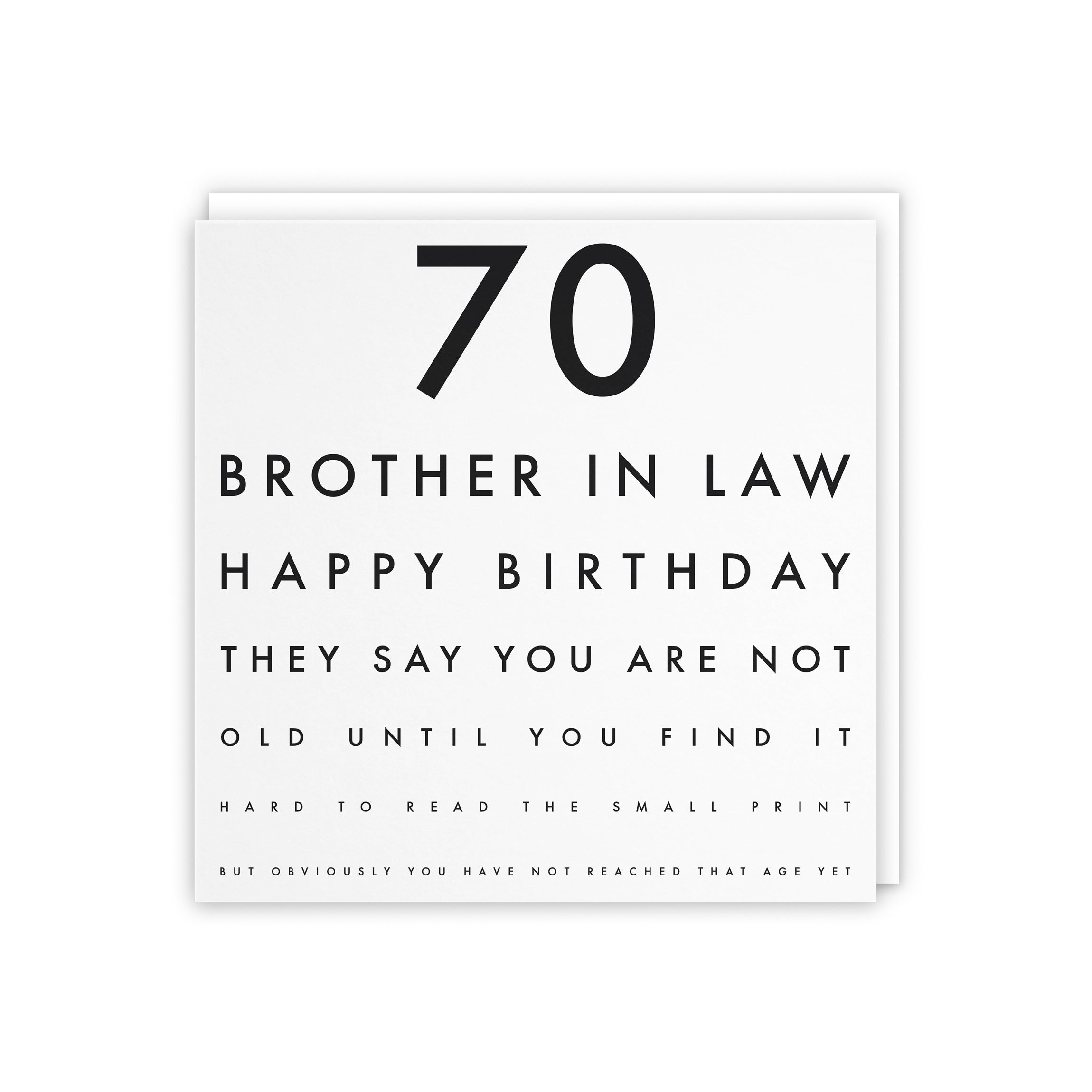 70th Brother In Law Eye Sight Joke Birthday Card Letters - Default Title (5056408117784)