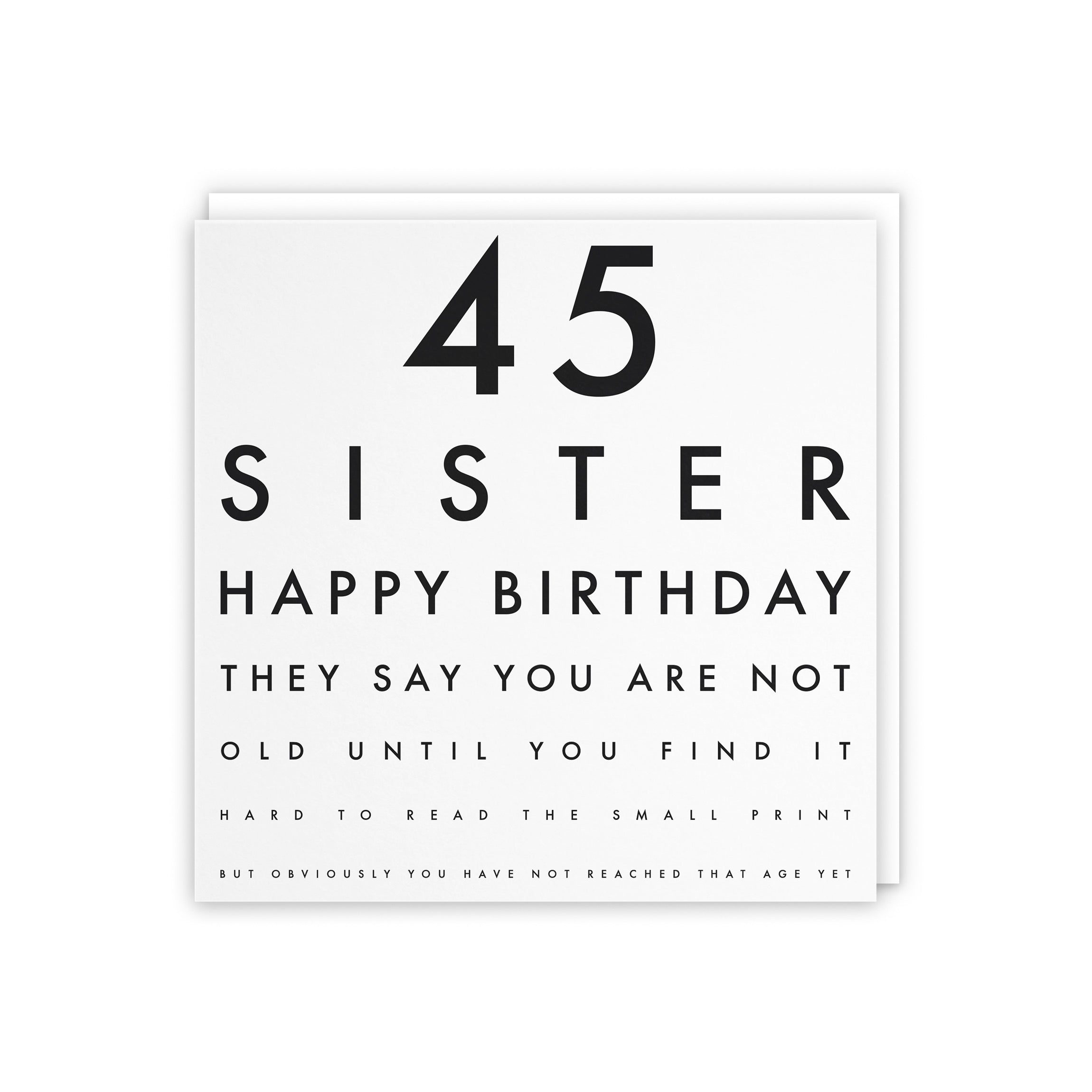 45th Sister Eye Sight Joke Birthday Card Letters - Default Title (5056408117814)