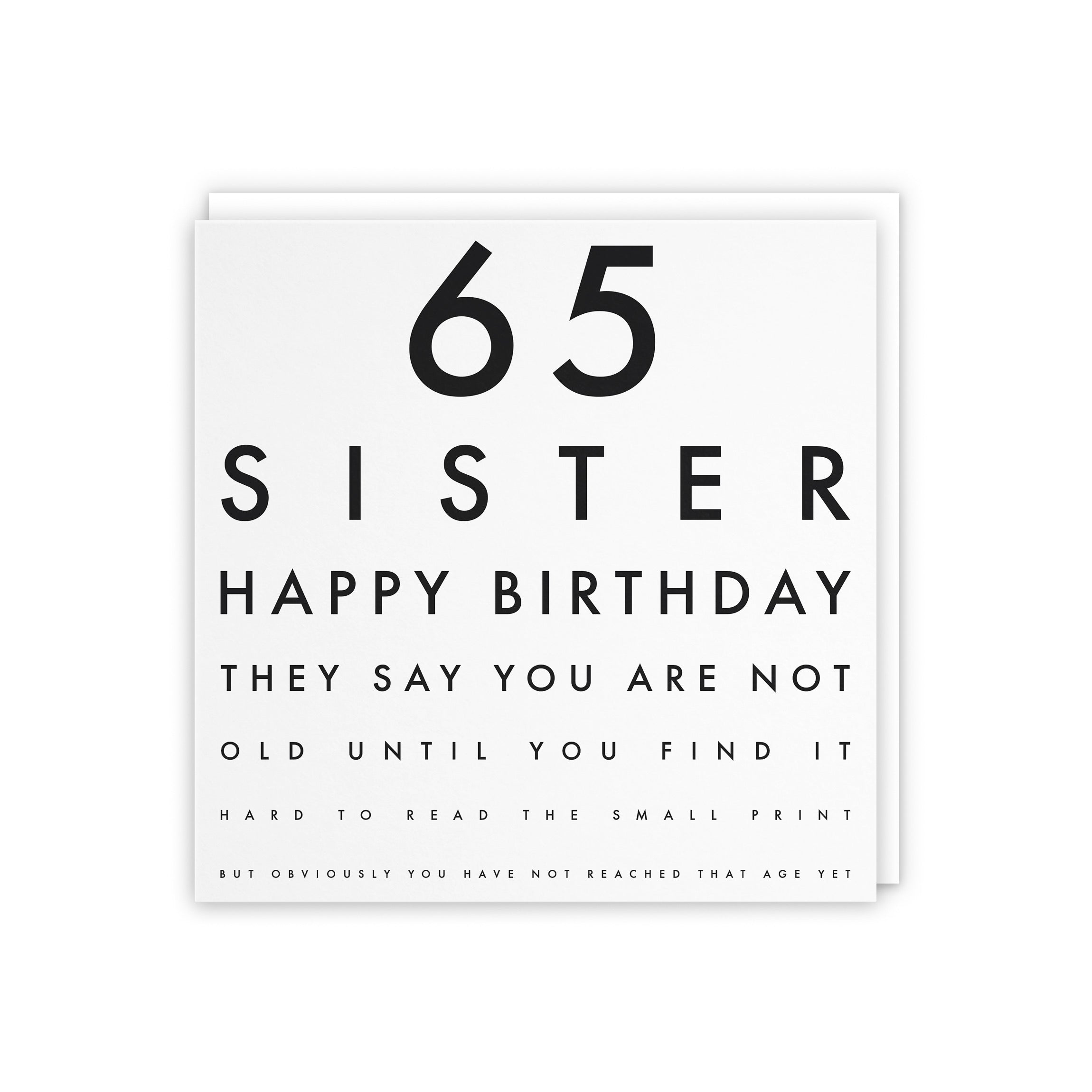 65th Sister Eye Sight Joke Birthday Card Letters - Default Title (5056408117852)