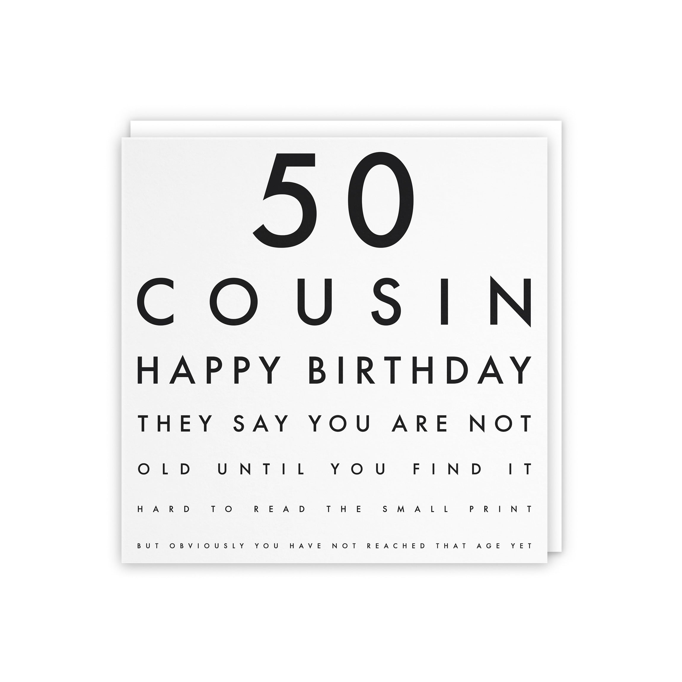 50th Cousin Eye Sight Joke Birthday Card Letters - Default Title (5056408117906)