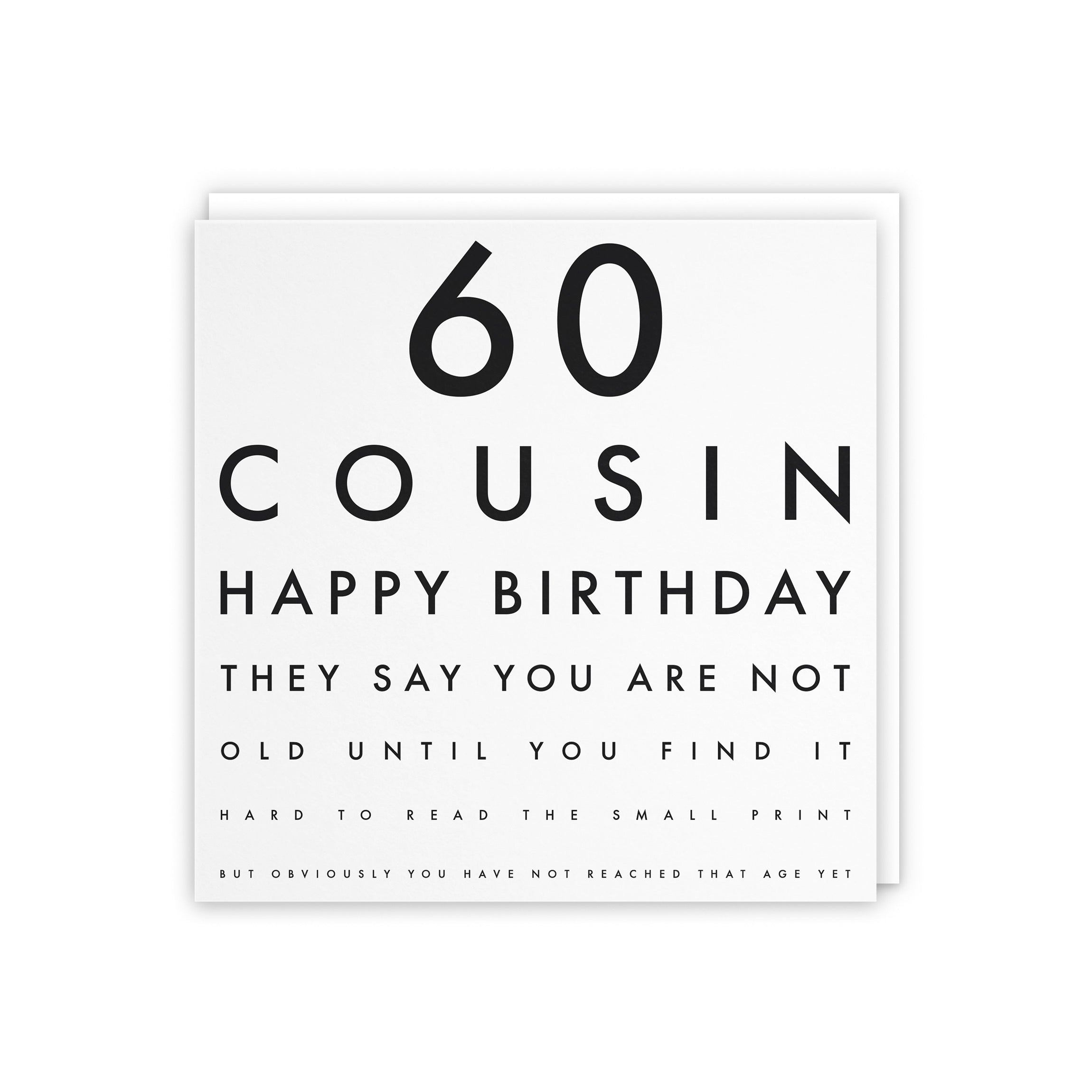 60th Cousin Eye Sight Joke Birthday Card Letters - Default Title (5056408117920)