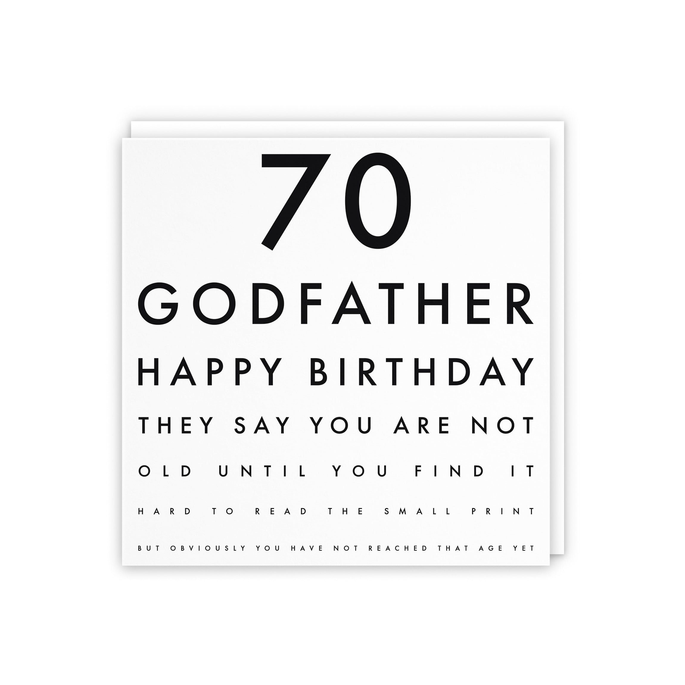 70th Godfather Eye Sight Joke Birthday Card Letters - Default Title (5056408118187)