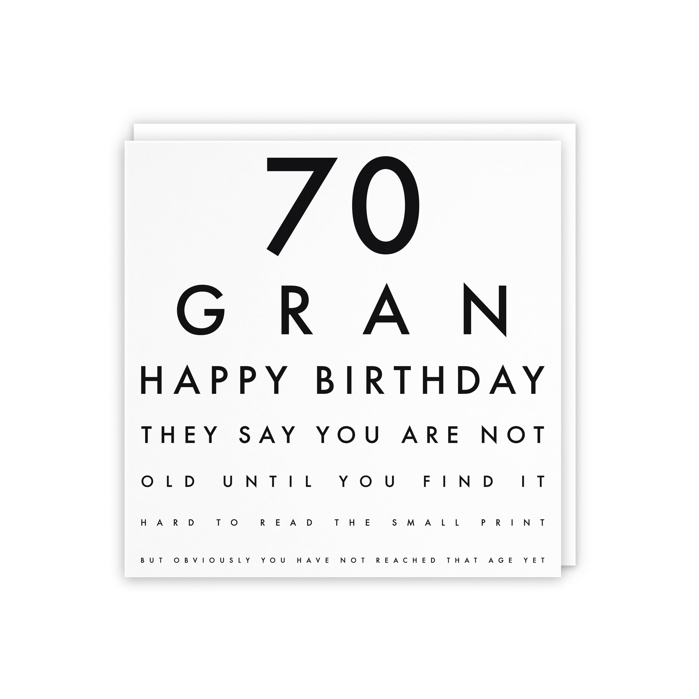 70th Gran Eye Sight Joke Birthday Card Letters - Default Title (5056408118217)