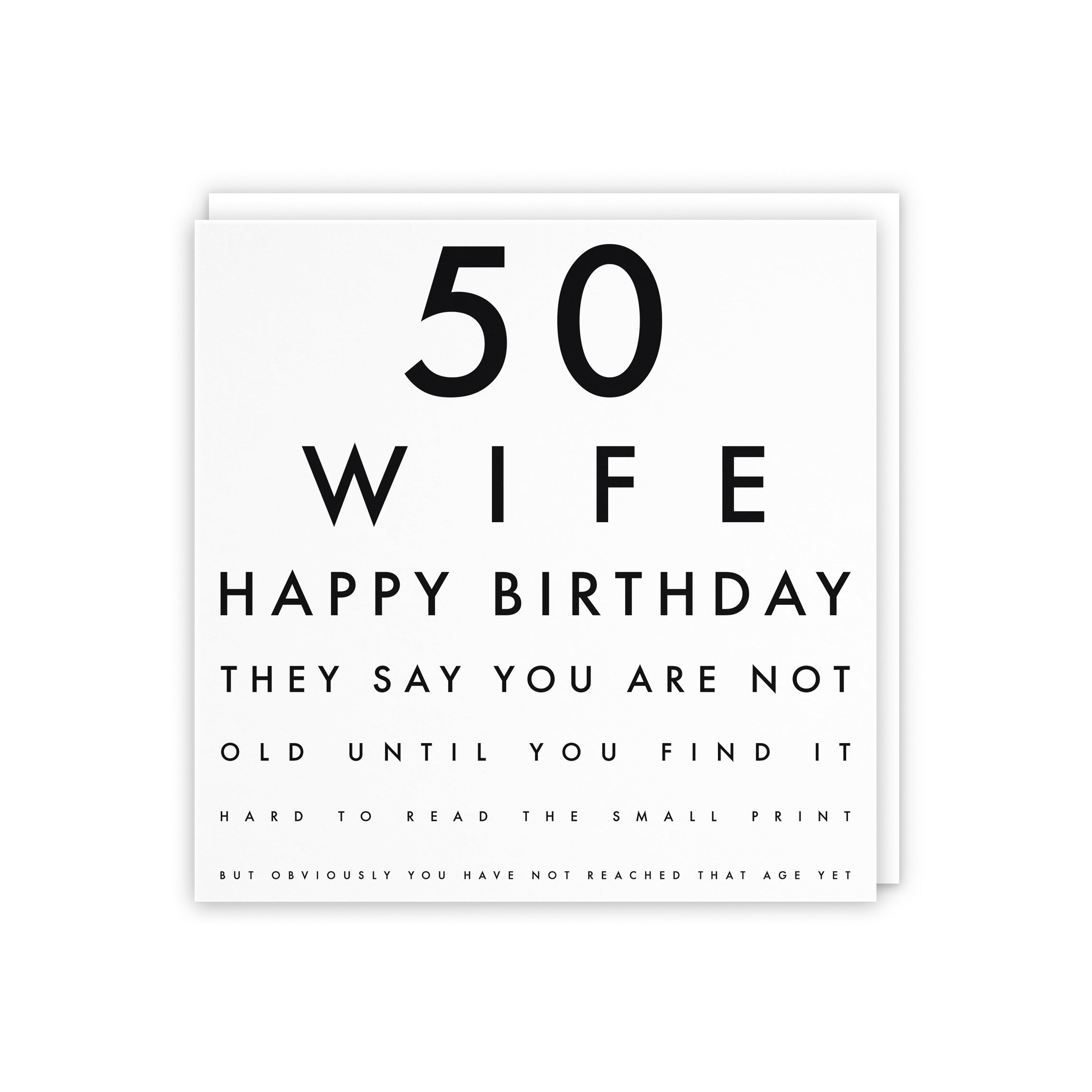 50th Wife Eye Sight Joke Birthday Card Letters - Default Title (5056408118323)