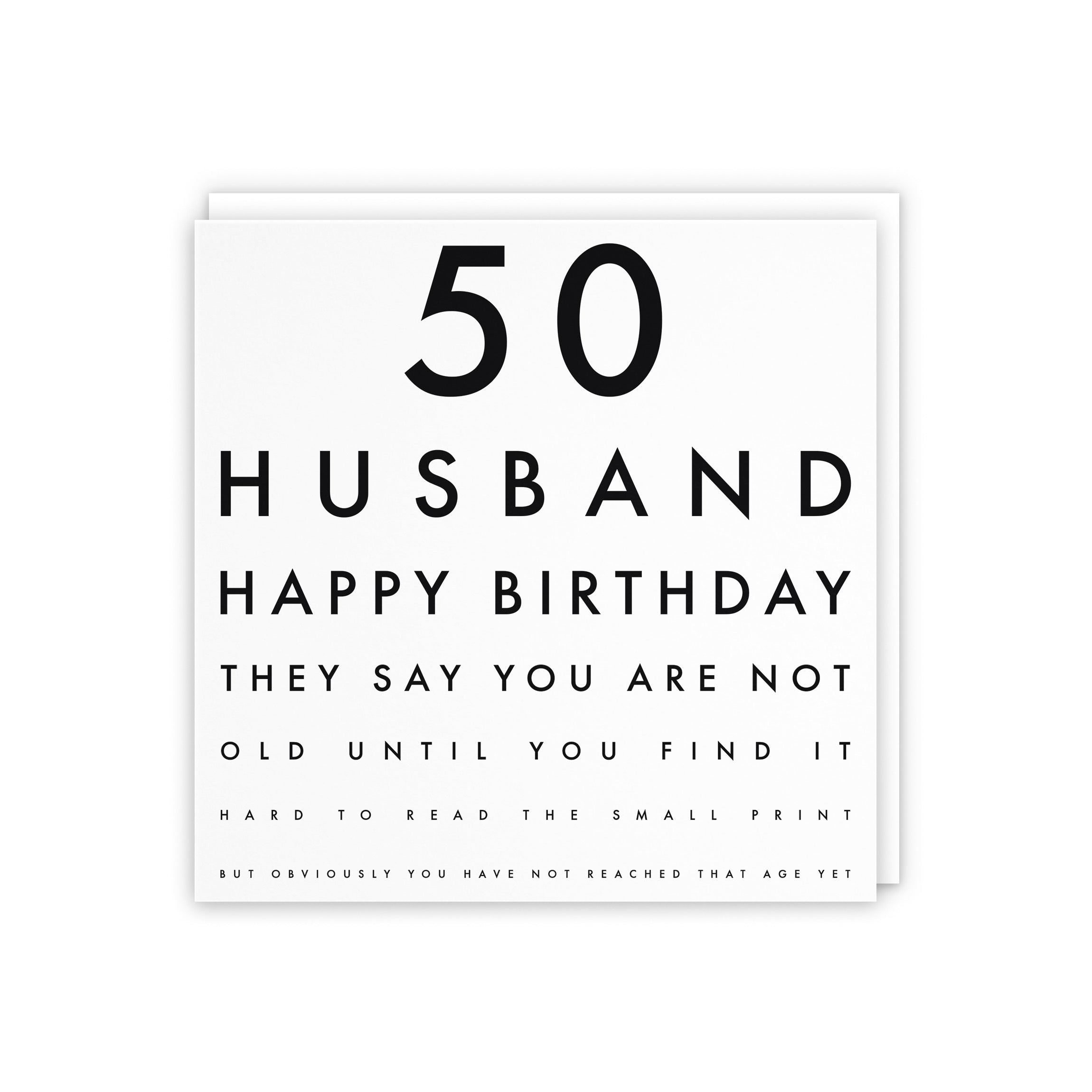 50th Husband Eye Sight Joke Birthday Card Letters - Default Title (5056408118408)