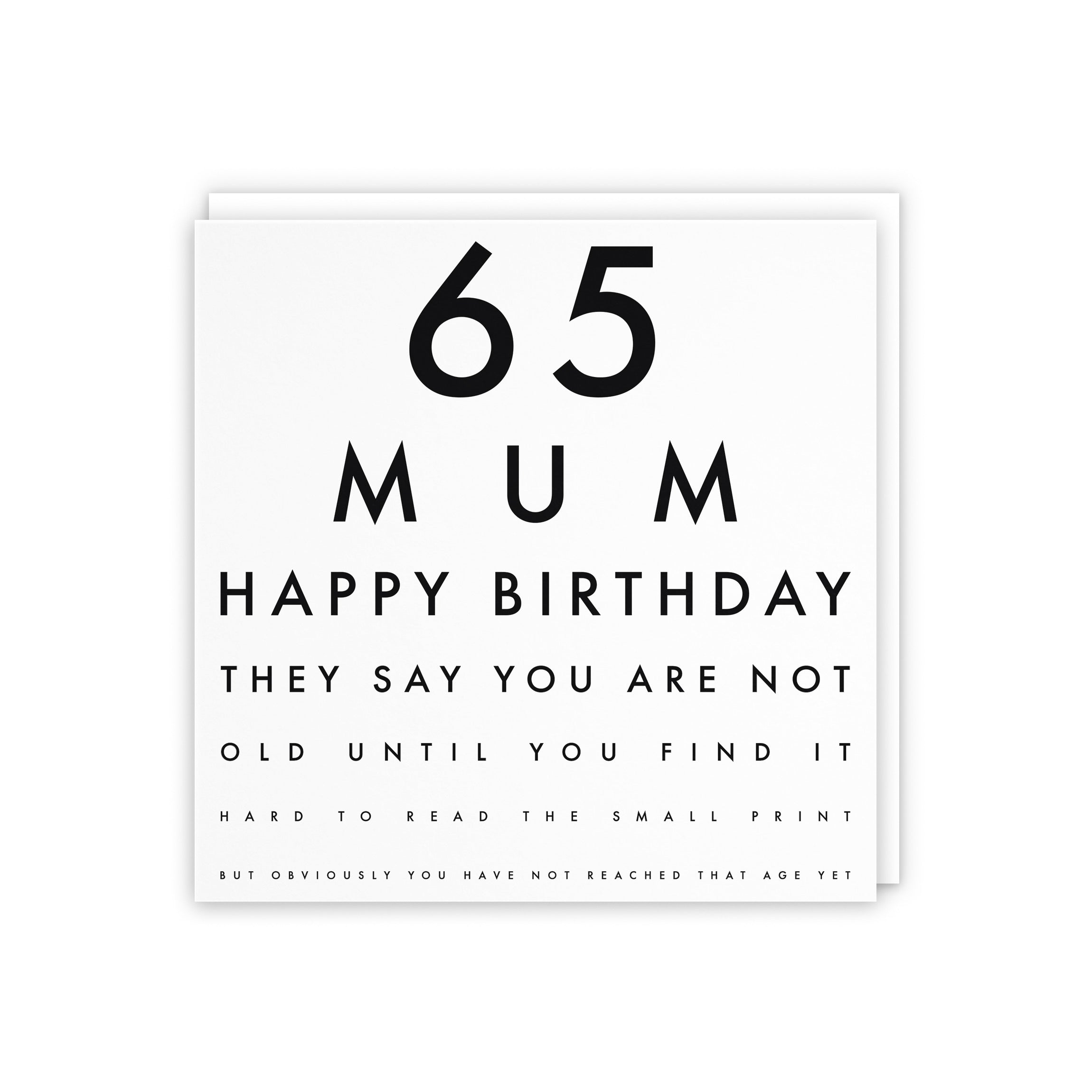 65th Mum Eye Sight Joke Birthday Card Letters - Default Title (5056408118477)