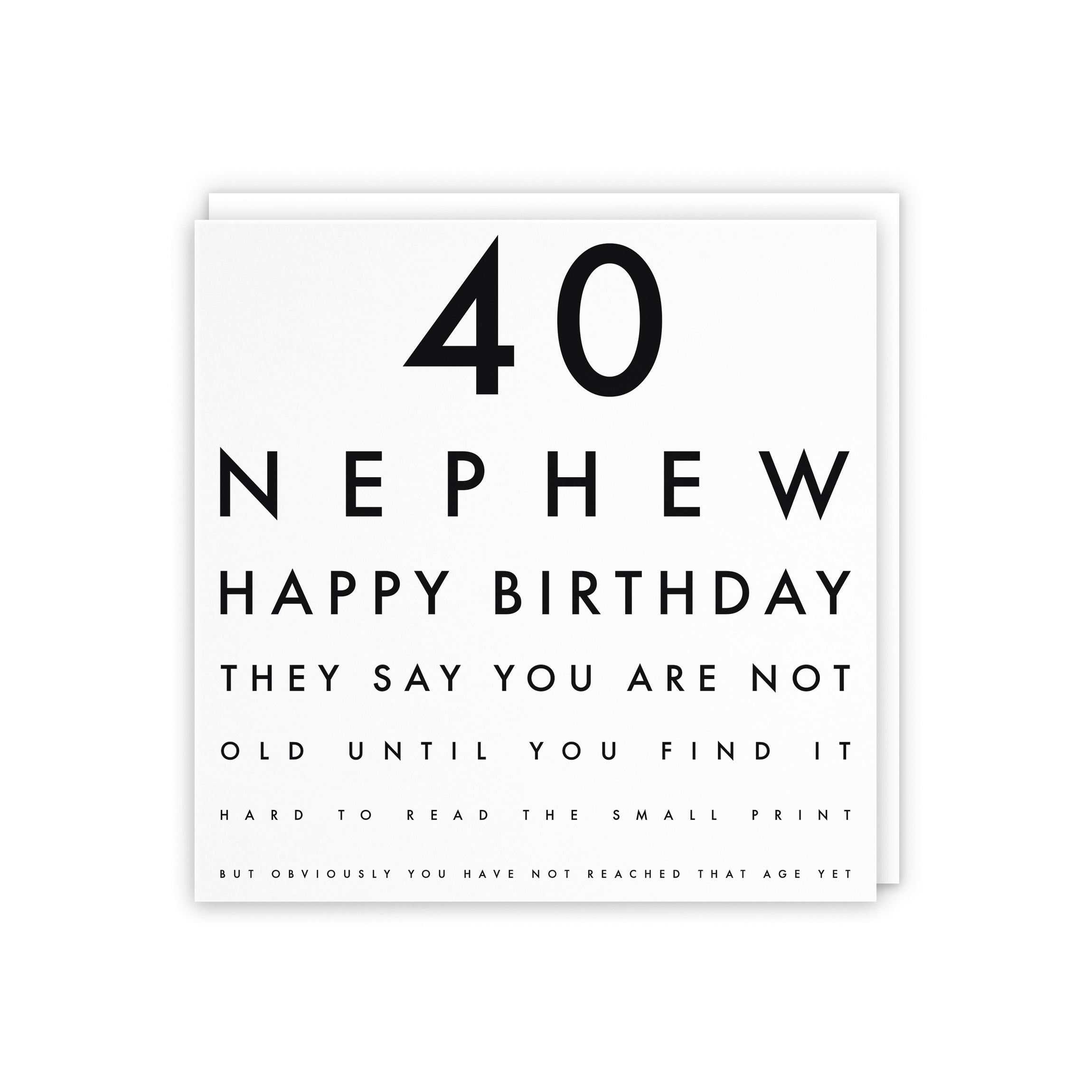 40th Nephew Eye Sight Joke Birthday Card Letters - Default Title (5056408118491)