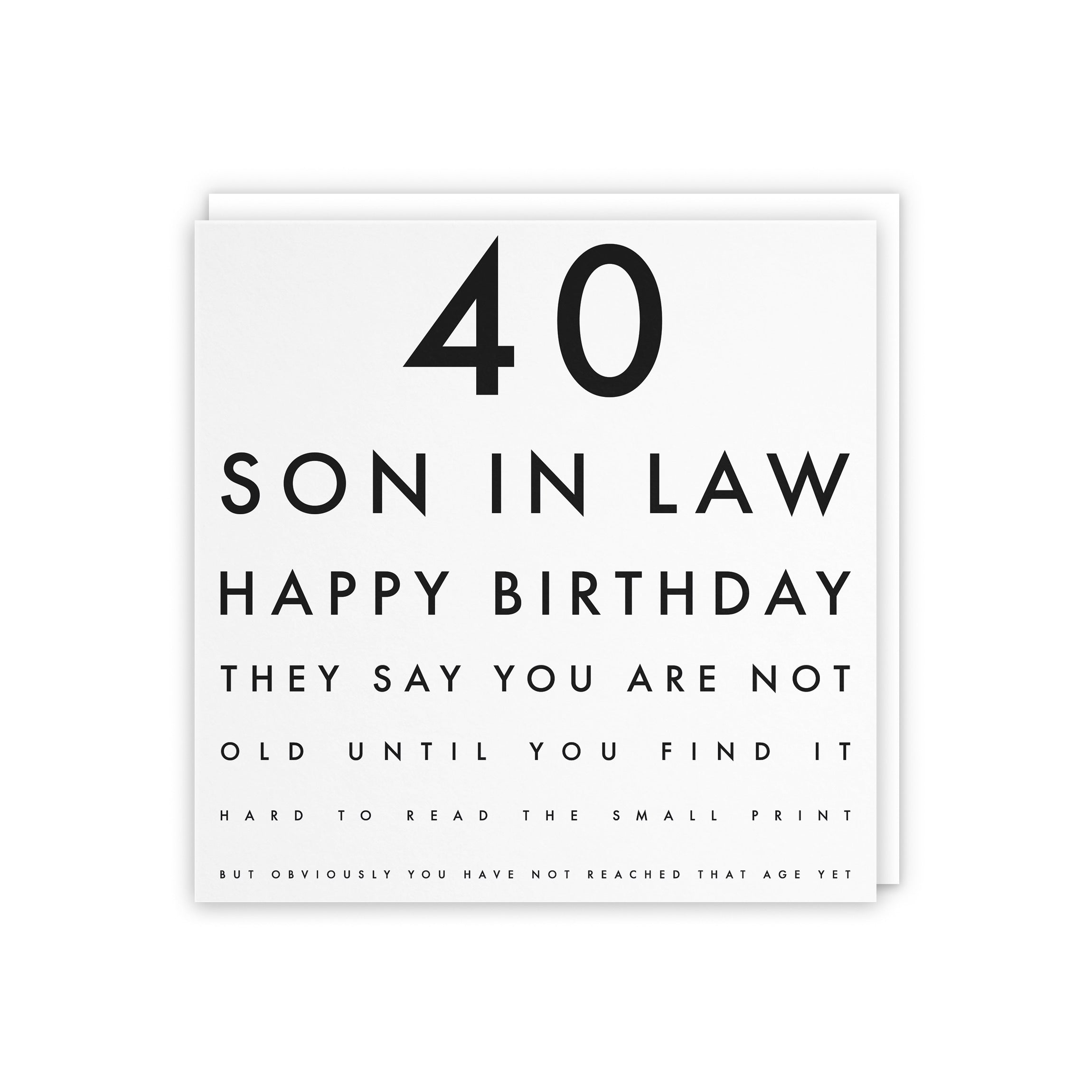 40th Son In Law Eye Sight Joke Birthday Card Letters - Default Title (5056408118637)