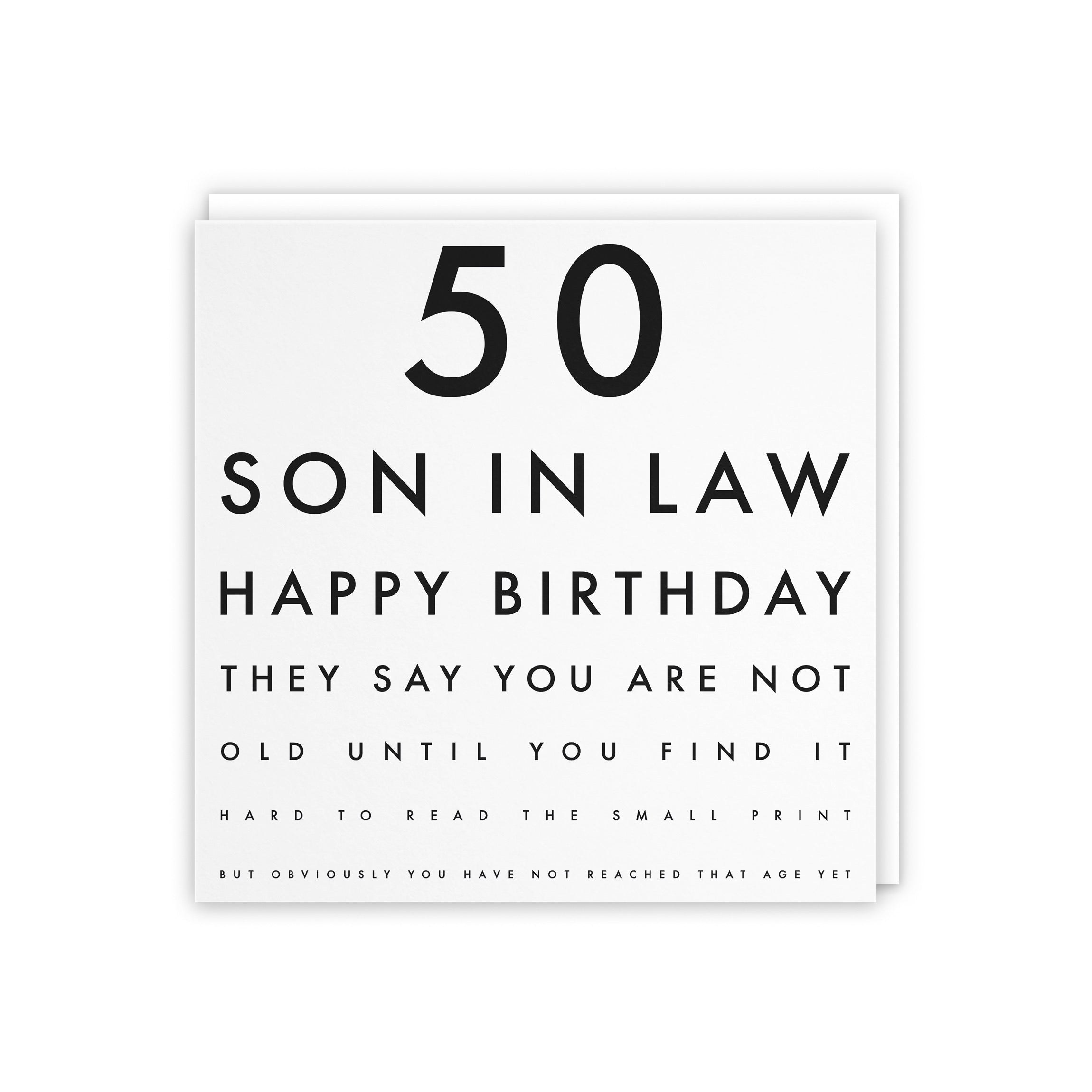 50th Son In Law Eye Sight Joke Birthday Card Letters - Default Title (5056408118651)