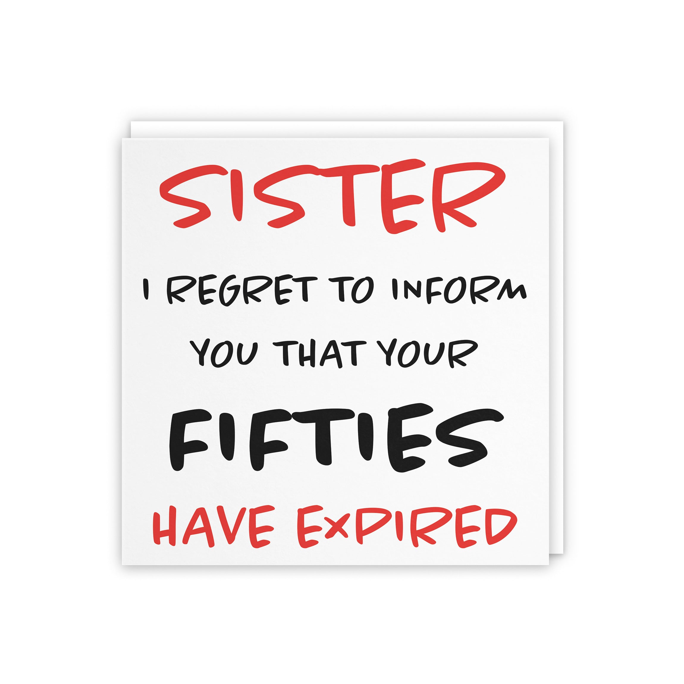 60th Sister Humorous Birthday Card Retro - Default Title (5056408118835)