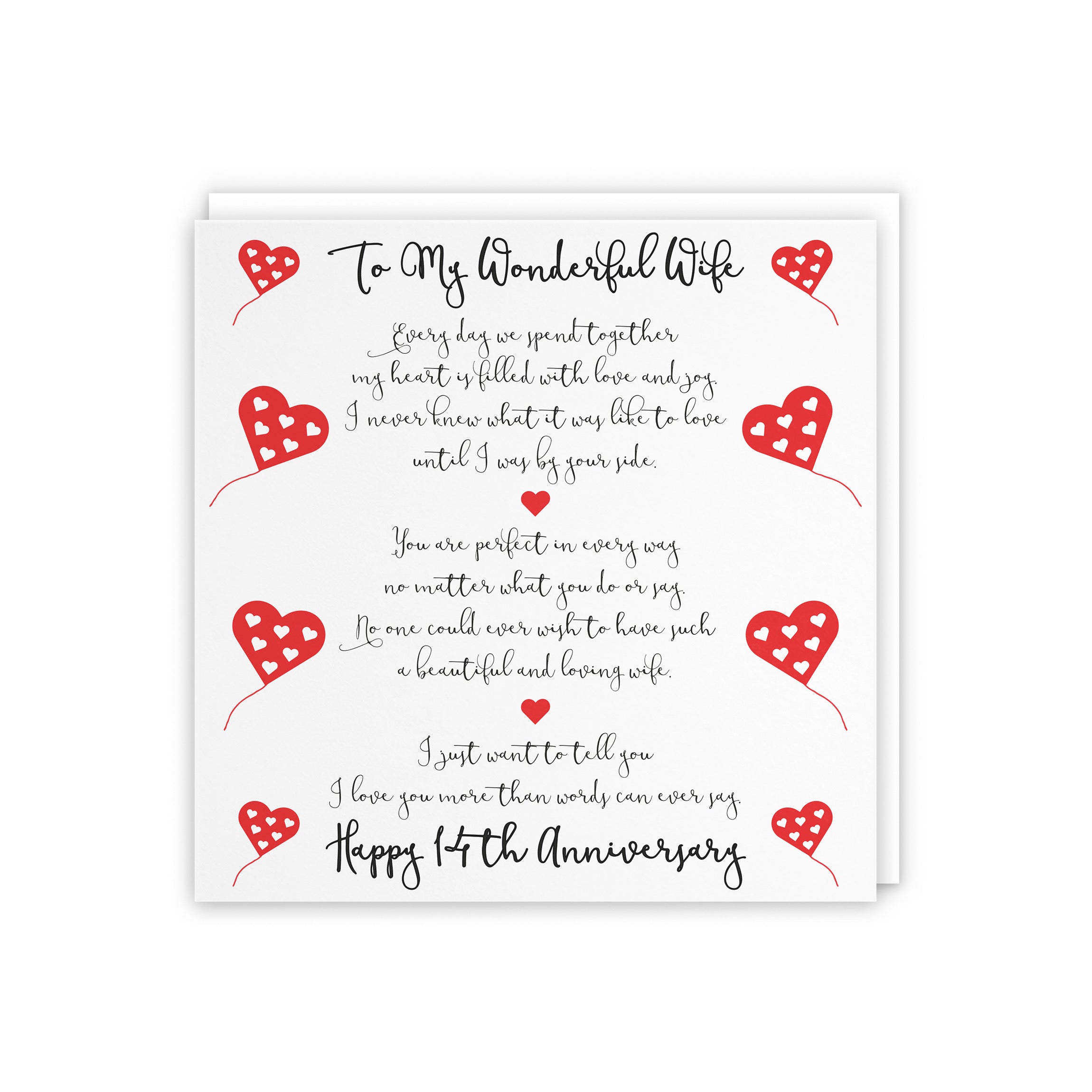 14th Wife Anniversary Card Romantic Verses - Default Title (5056408121361)