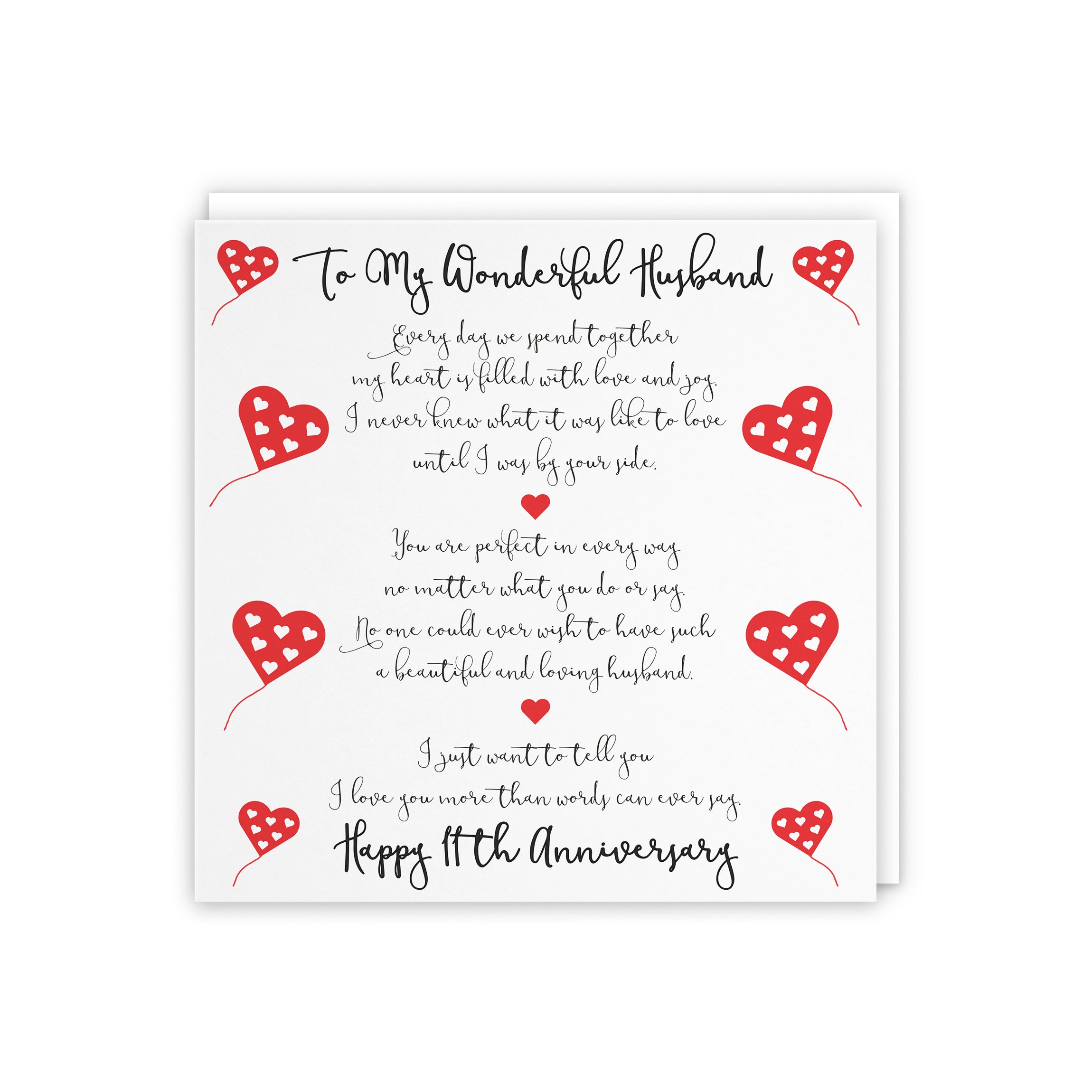 11th Husband Anniversary Card Romantic Verses - Default Title (5056408121460)