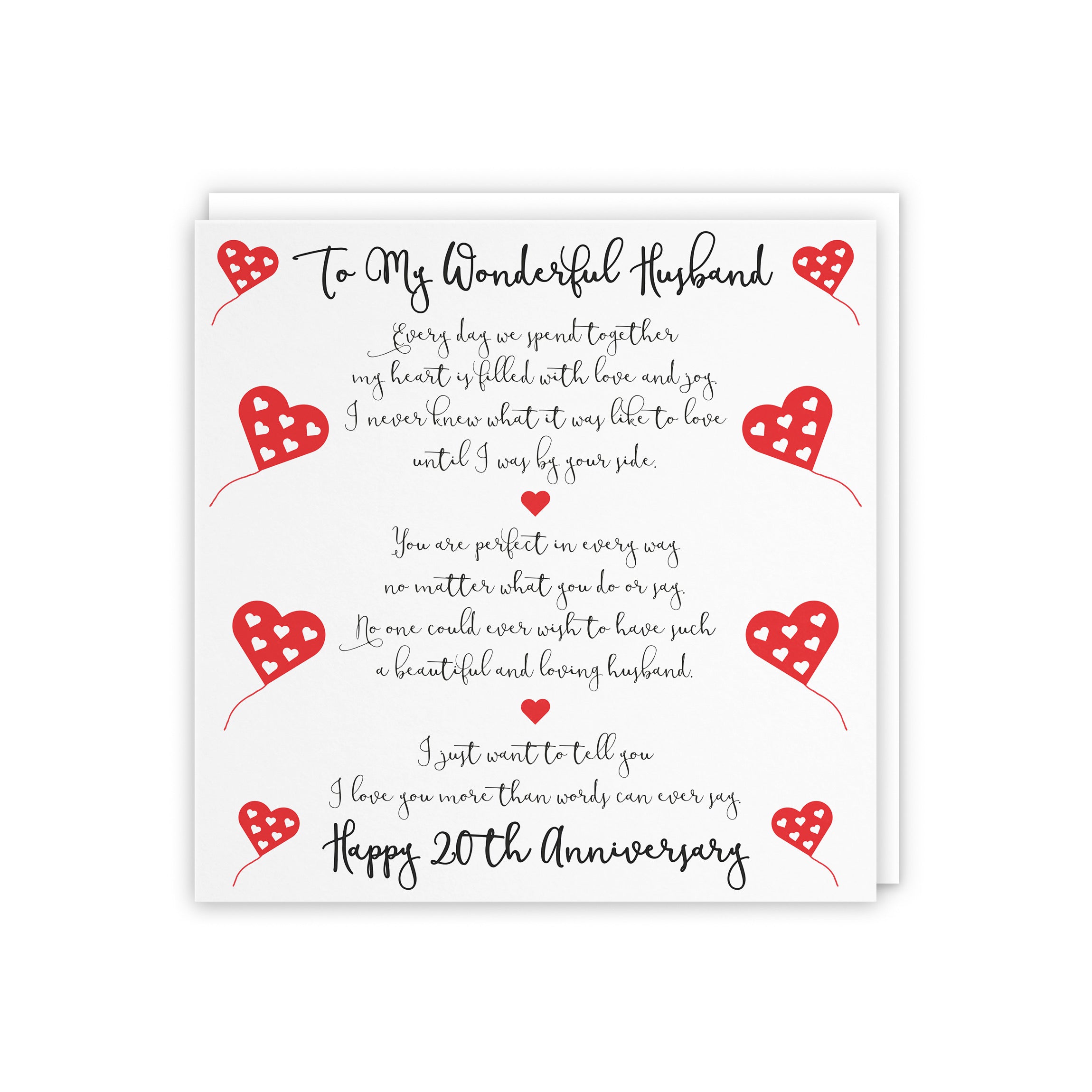 20th Husband Anniversary Card Romantic Verses - Default Title (5056408121514)