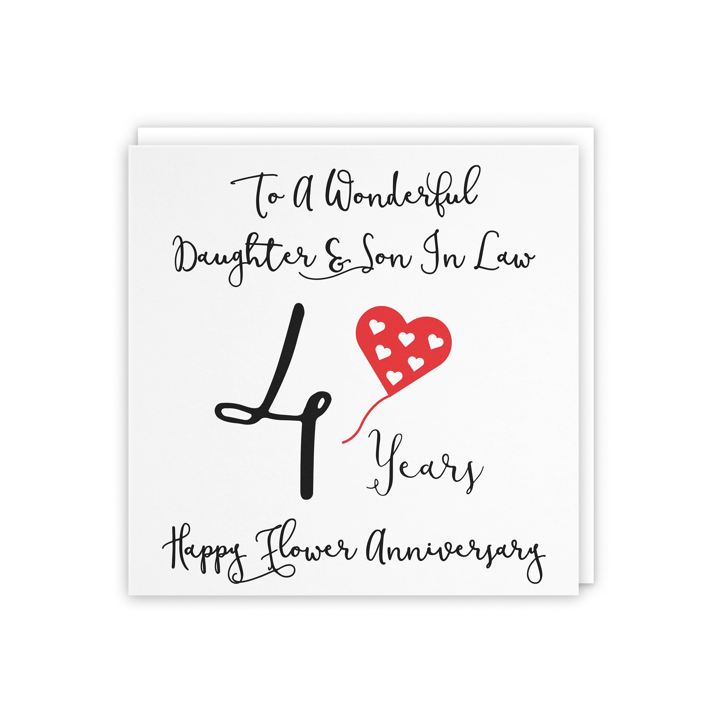 4th Daughter And Son In Law Anniversary Card Love Heart - Default Title (5056408121576)