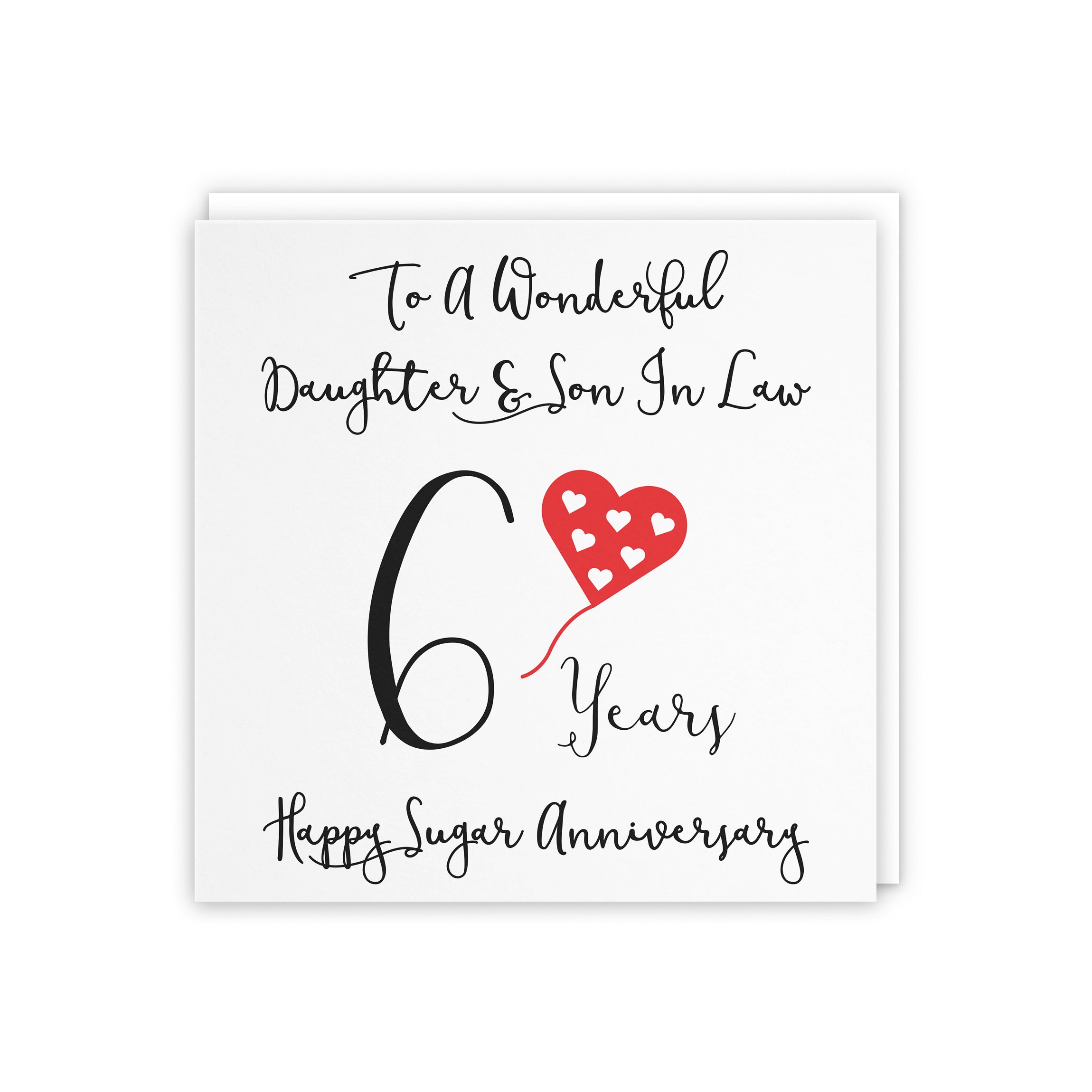 6th Daughter And Son In Law Anniversary Card Love Heart - Default Title (5056408121583)