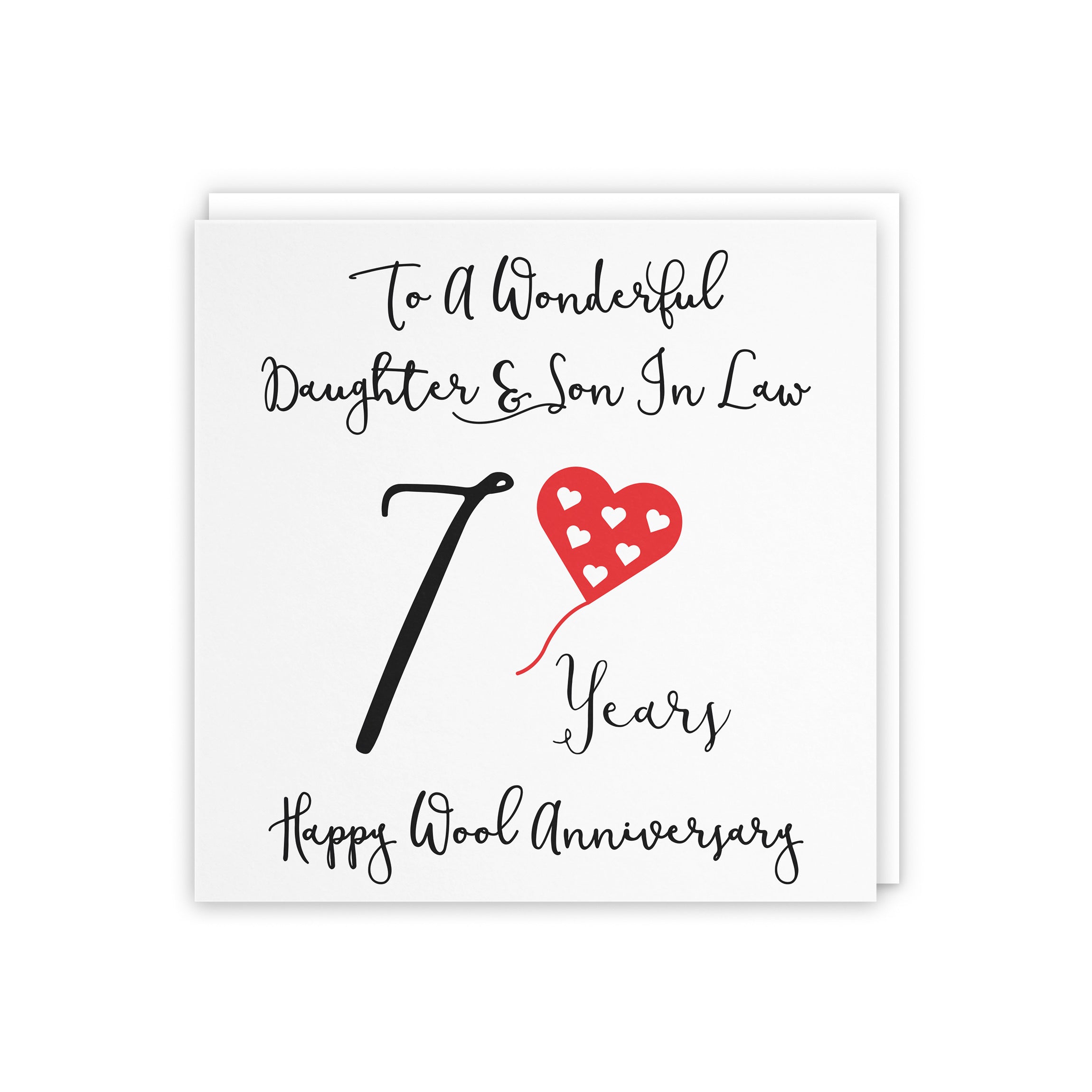 7th Daughter And Son In Law Anniversary Card Love Heart - Default Title (5056408121590)