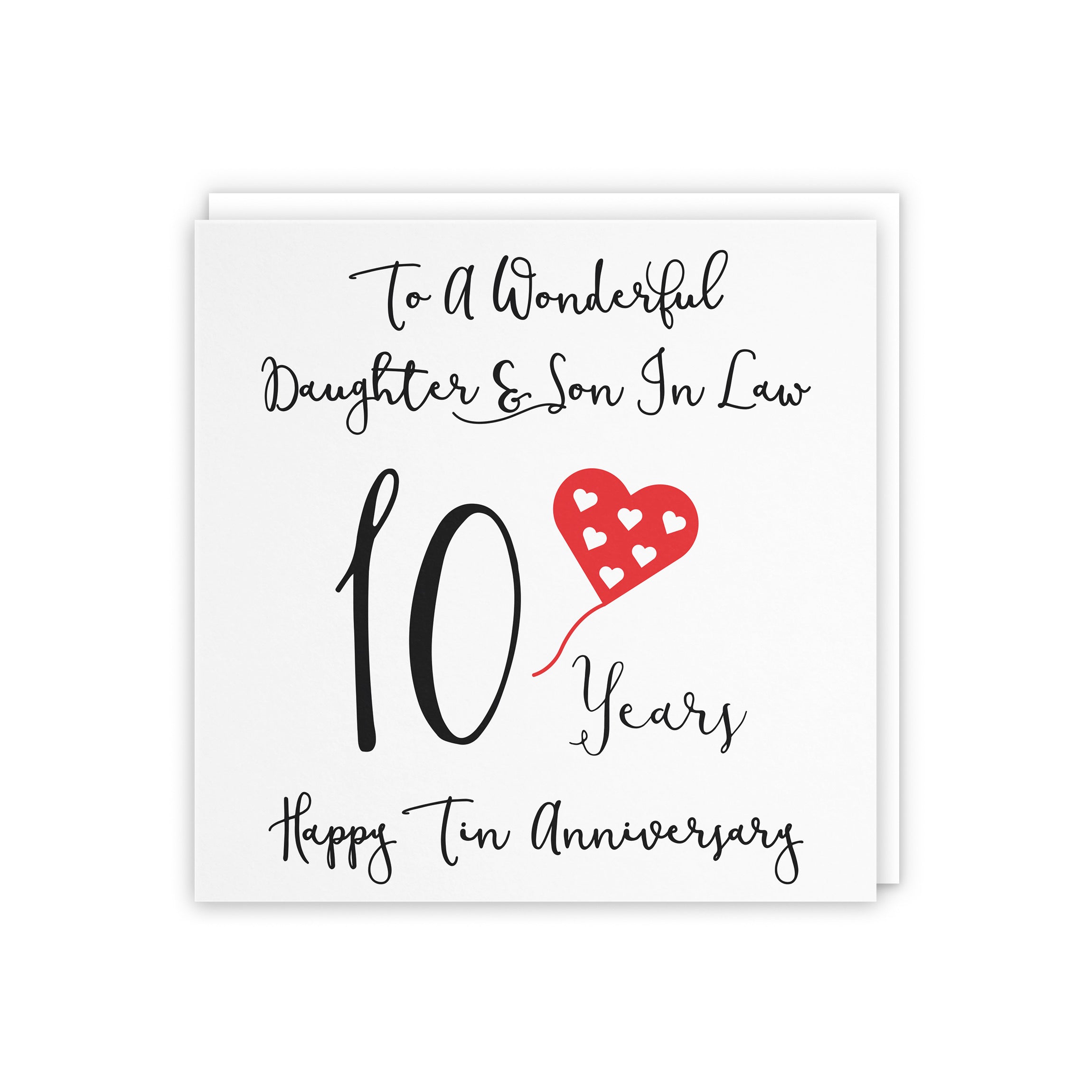 10th Daughter And Son In Law Anniversary Card Love Heart - Default Title (5056408121620)