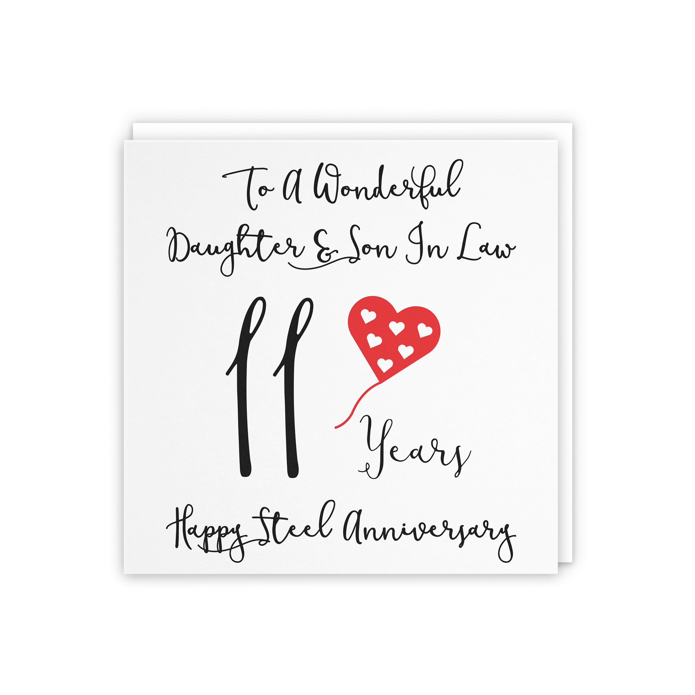 11th Daughter And Son In Law Anniversary Card Love Heart - Default Title (5056408121637)