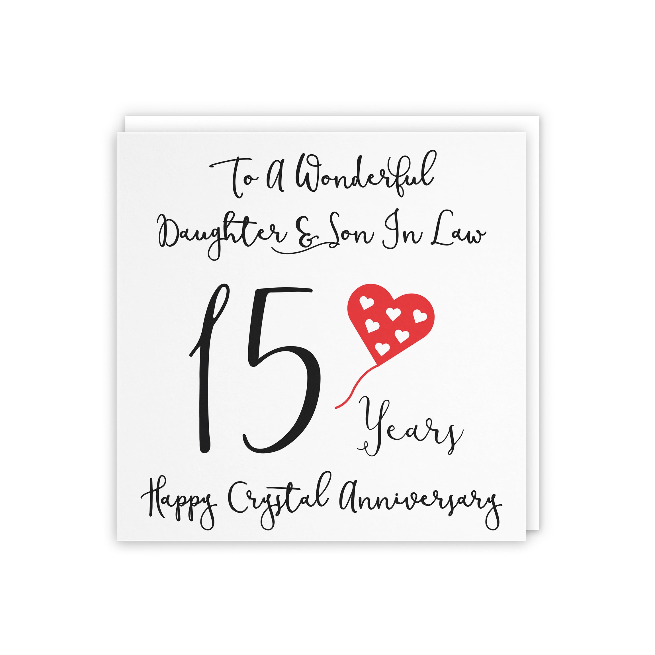 15th Daughter And Son In Law Anniversary Card Love Heart - Default Title (5056408121668)