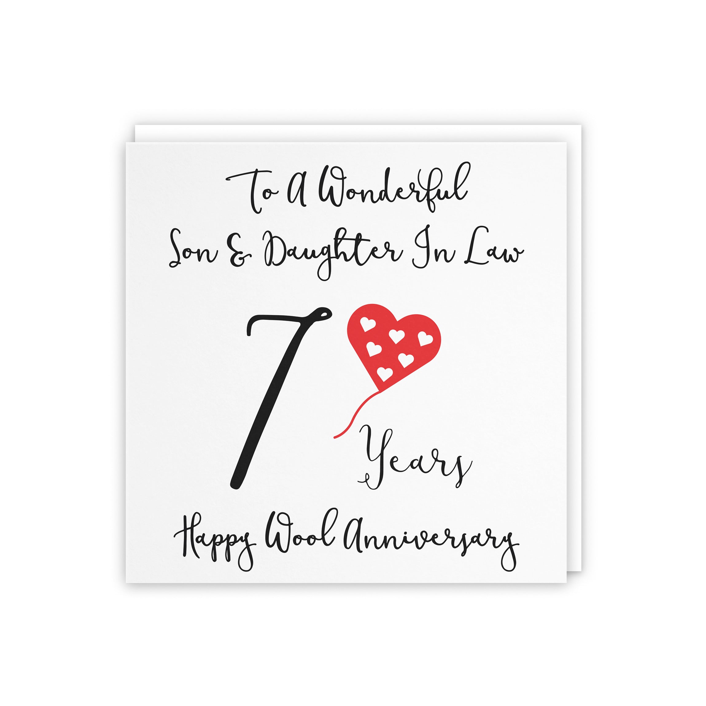 7th Son And Daughter In Law Anniversary Card Love Heart - Default Title (5056408121750)