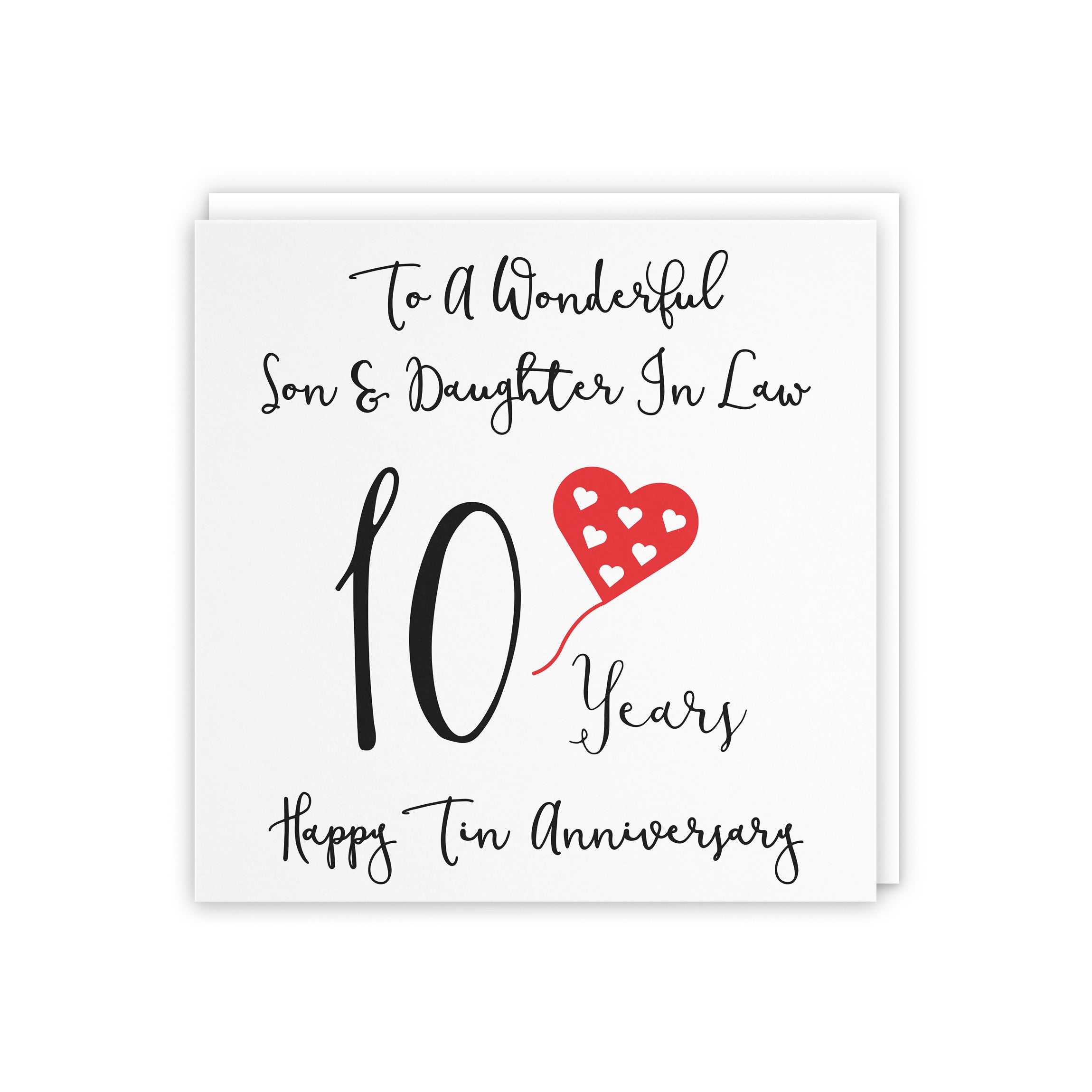 10th Son And Daughter In Law Anniversary Card Love Heart - Default Title (5056408121781)