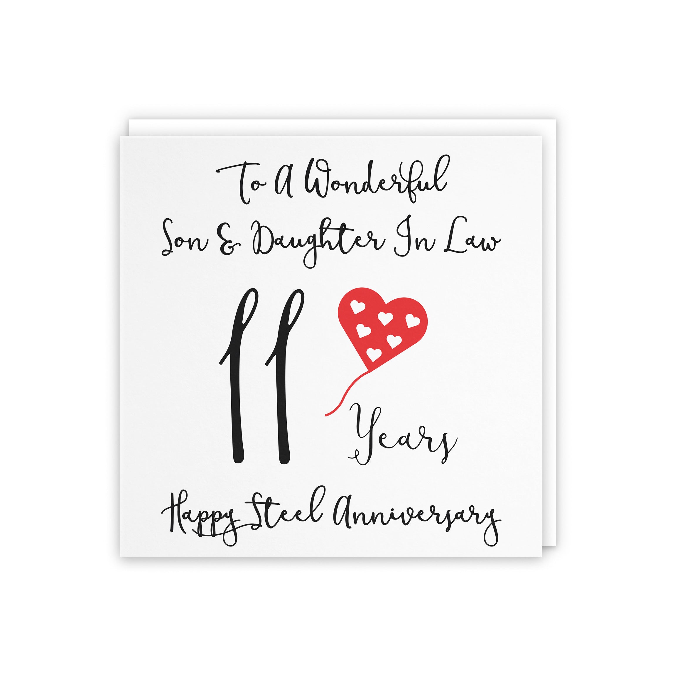 11th Son And Daughter In Law Anniversary Card Love Heart - Default Title (5056408121798)