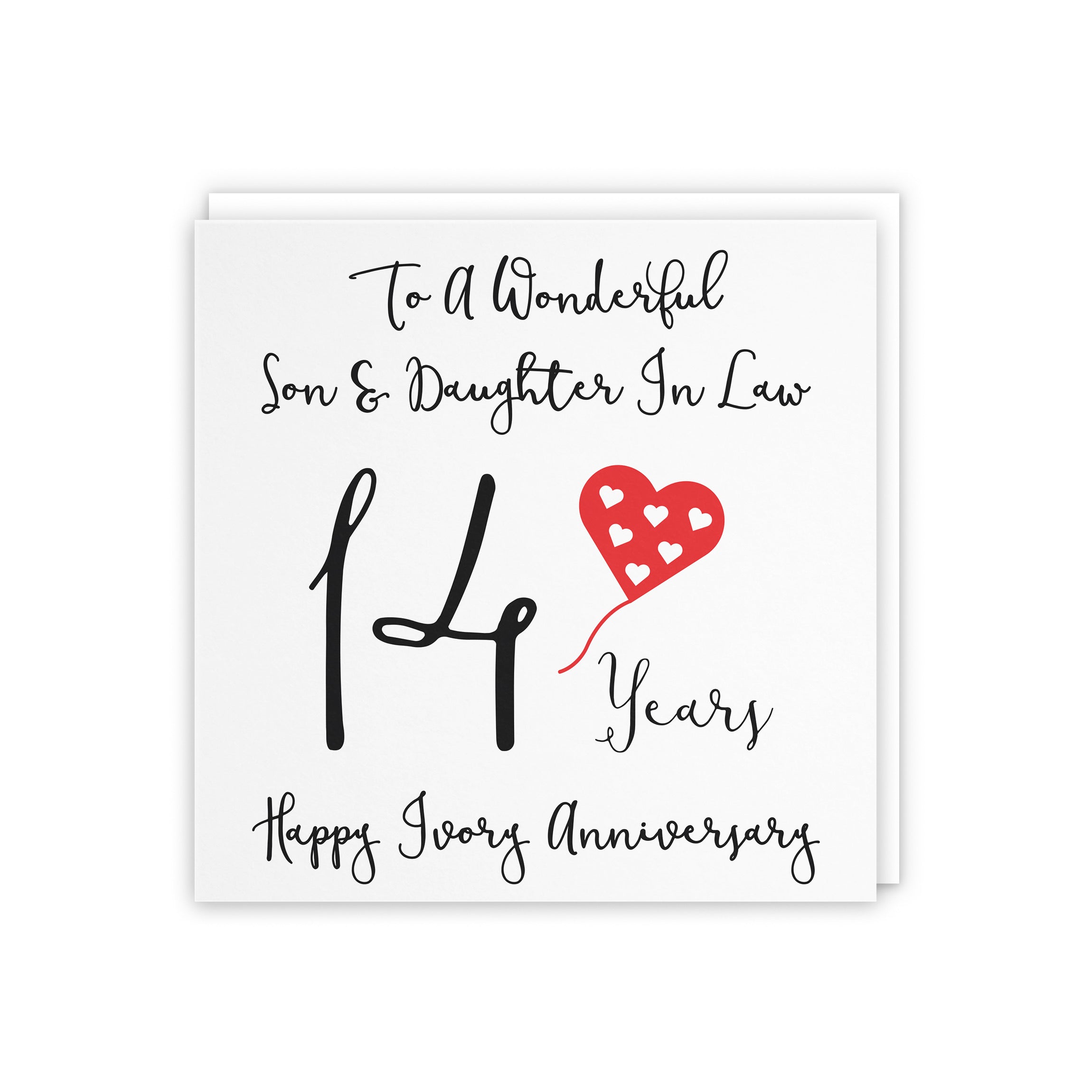 14th Son And Daughter In Law Anniversary Card Love Heart - Default Title (5056408121828)